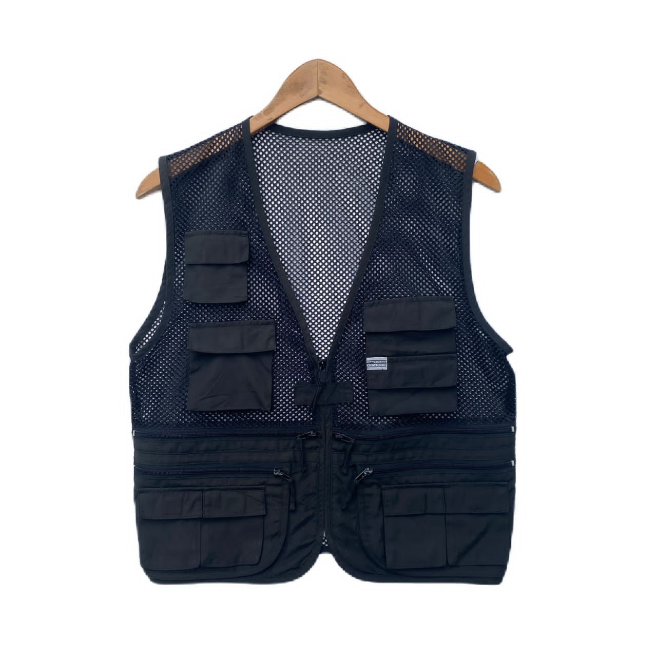 MULTIPOCKET VEST JACKET MEDIUM BLACK TRANSPARENT