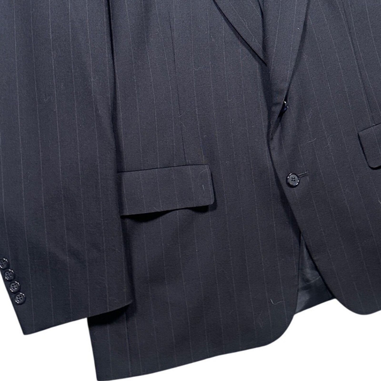 Tom James Tom James Men's 44R Navy Blue Pinstripe 100% Wool Blazer Size 44R - 5 Thumbnail