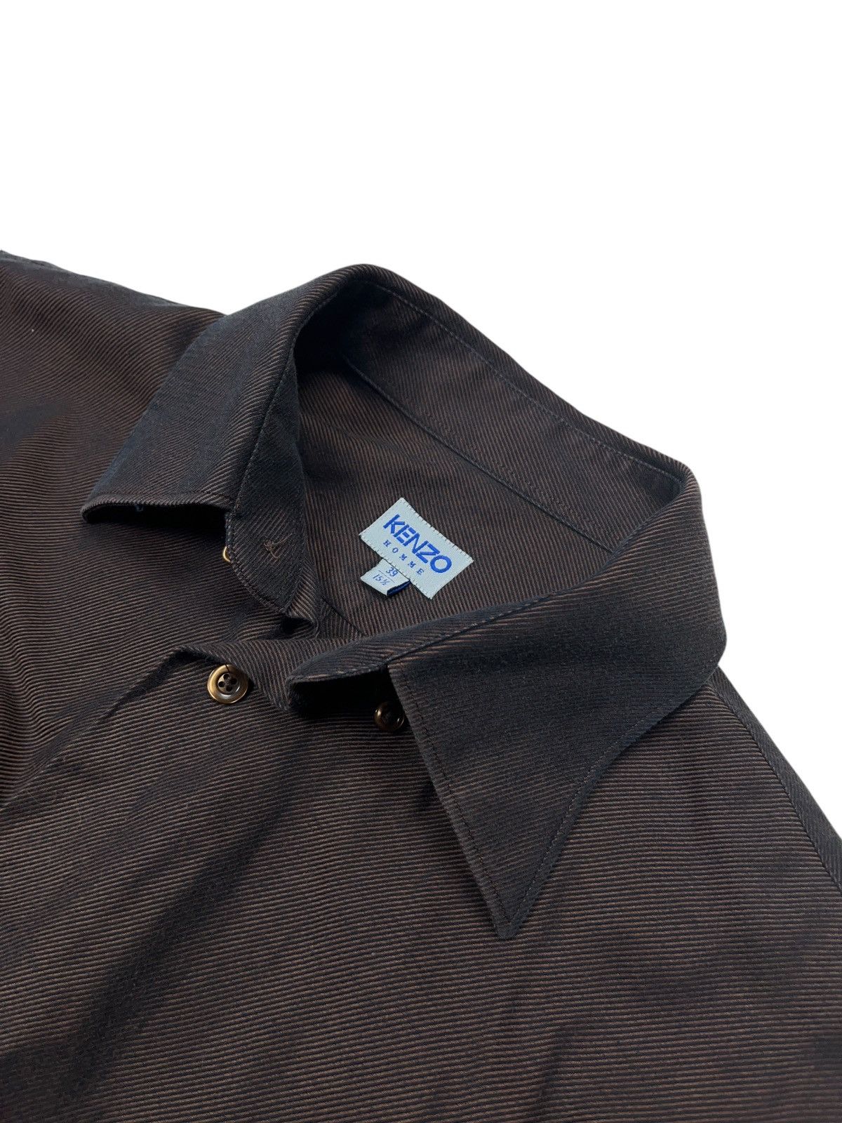 Kenzo × Vintage Vintage Kenzo Homme Bronze Single Pocket Button Up Shirt Size US XL / EU 56 / 4 - 4 Thumbnail