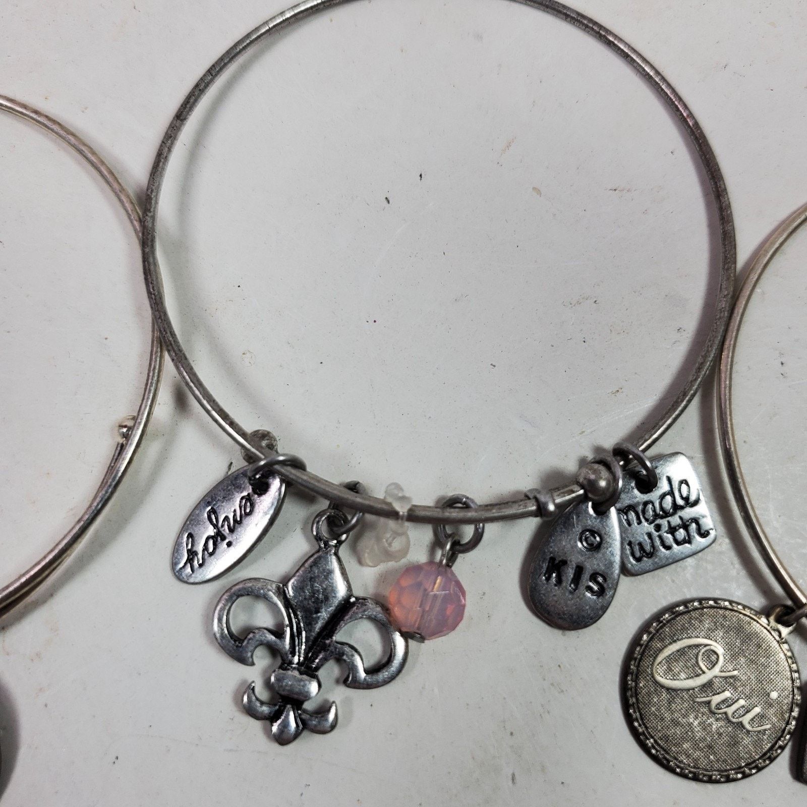 The Unbranded Brand Casual Career 3 Silver Tone Charm Bangles NOS Size ONE SIZE - 5 Thumbnail