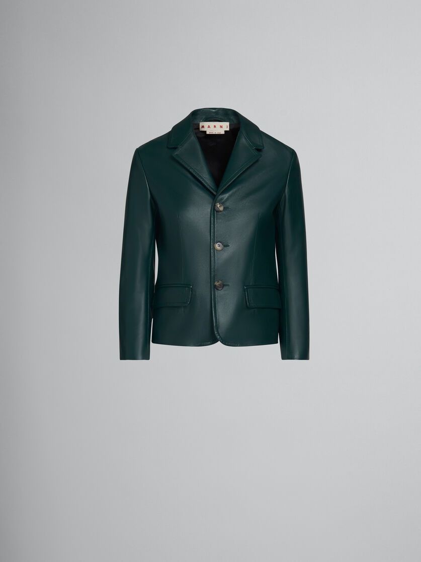 Marni o1f1d3z0525 Leather Jacket in Dark Green Size M / US 6-8 / IT 42-44 - 1 Thumbnail