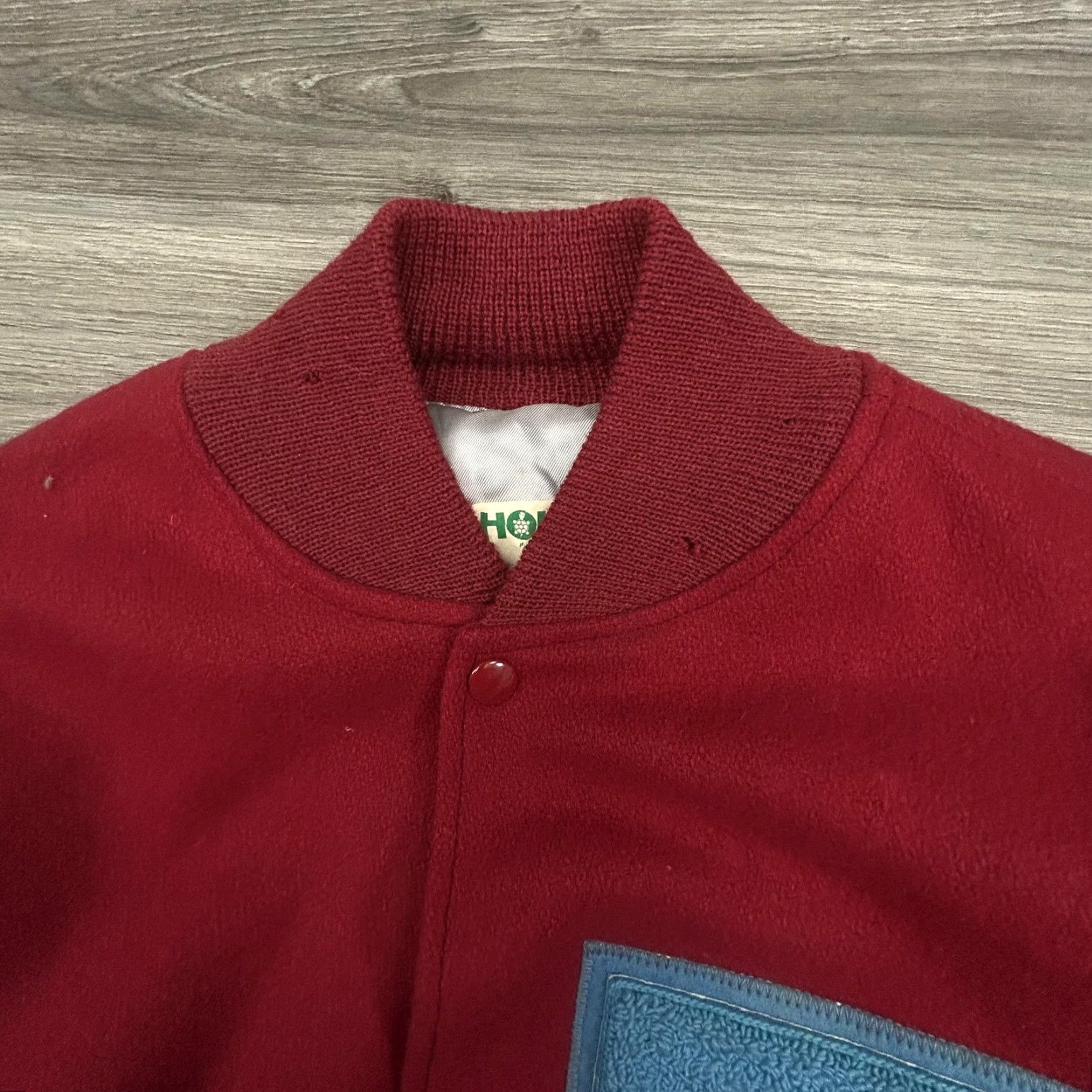 Holloway VINTAGE Holloway Jacket Mens XL 48 Wool Varsity Bomber Red USA Detroit Pistons Embroidered D Patch College Sports School Gridiron Fall Winter Casual Size US M / EU 48-50 / 2 - 6 Thumbnail