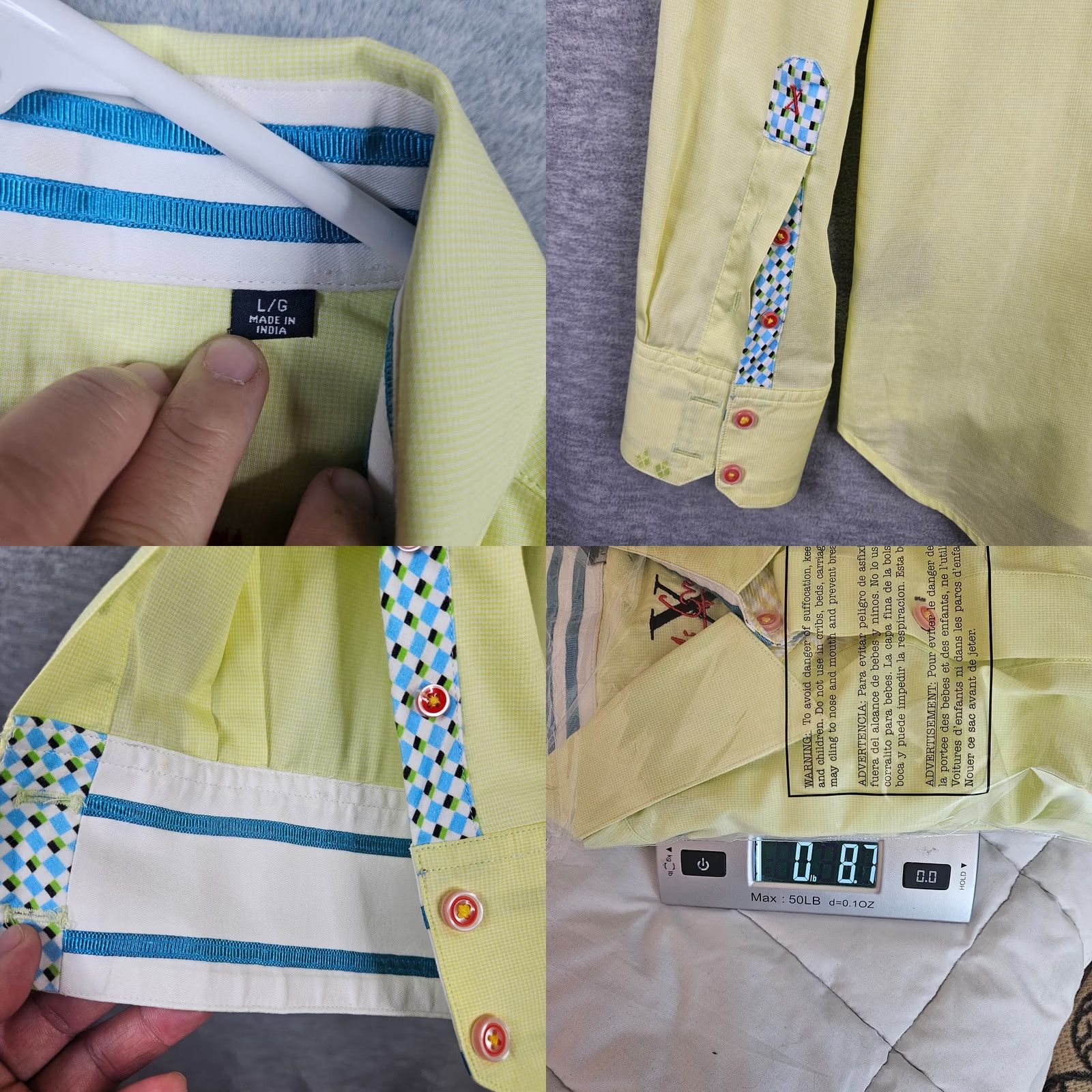 Robert Graham Robert Graham Button-Up Shirt Men's L Yellow Long Sleeve Striped Cotton Casual Shirt Size US L / EU 52-54 / 3 - 8 Thumbnail