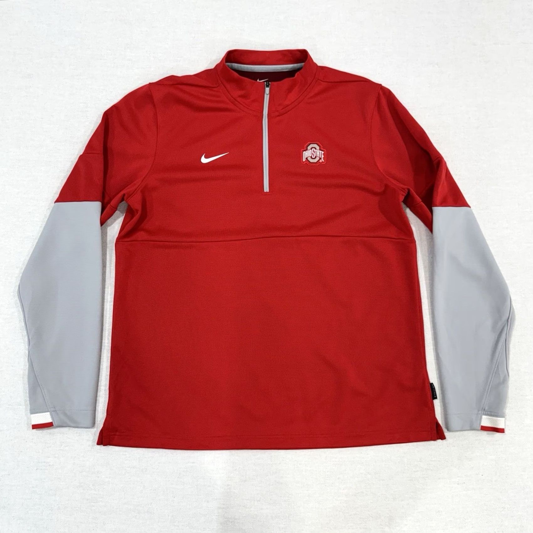 Nike Nike Buckeyes 1/4 Zip Pullover Shirt Mens M Scarlet Gray Stitching Size US M / EU 48-50 / 2 - 2 Thumbnail