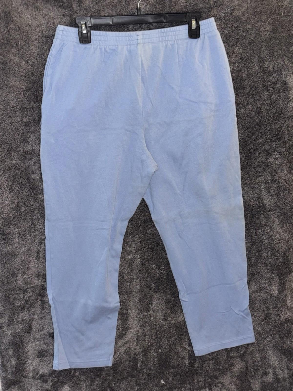 Other NWF Light Blue Cotton Capri Lounge Pants Sz L Elastic Waist Size 36" / US 14 / IT 50 - 2 Thumbnail