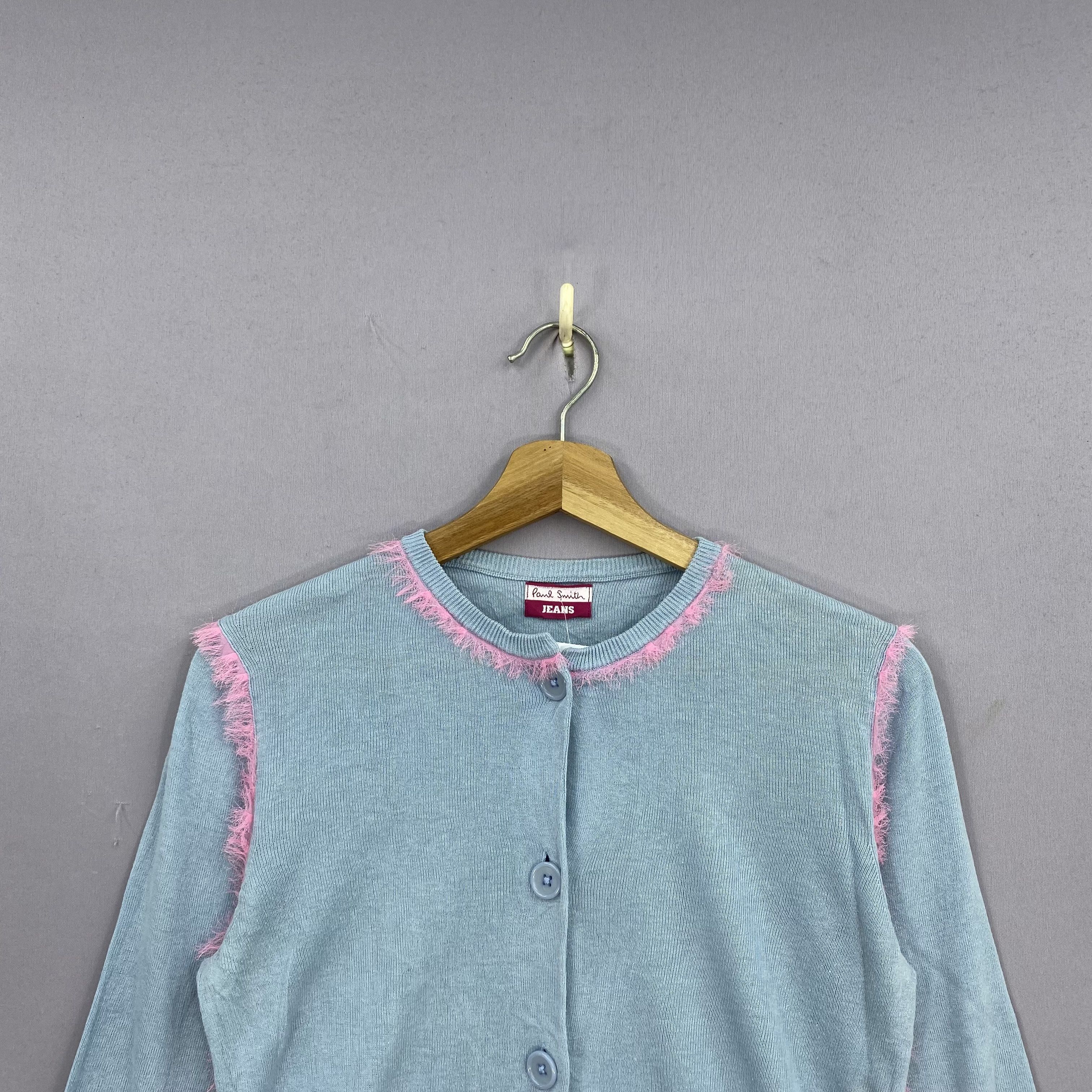 Paul Smith Vintage Y2K Paul Smith Knit Cardigan Sweater Fuzzy Trim Size XS / US 0-2 / IT 36-38 - 4 Thumbnail