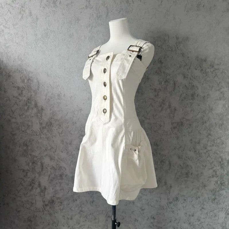 Burberry Burberry White Cotton Blend Shoulder Dress Size S / US 4 / IT 40 - 1 Thumbnail