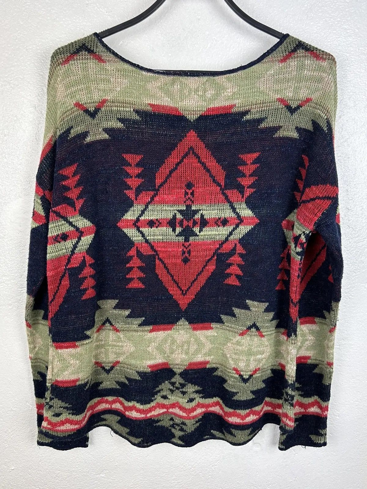 Polo Ralph Lauren Vintage Ralph Lauren Aztec American Flag USA Knit Sweater Size S / US 4 / IT 40 - 4 Thumbnail