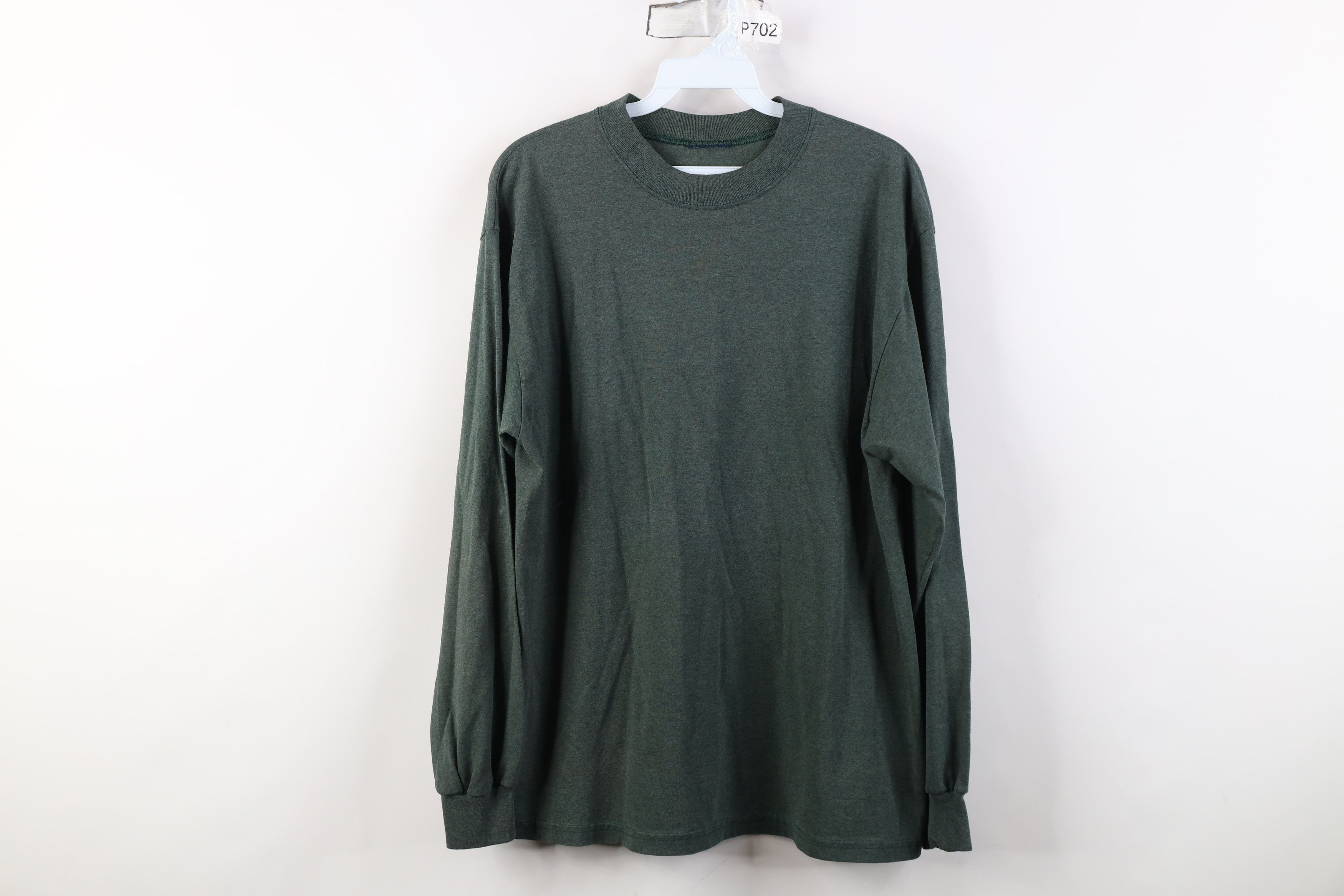Vintage Vintage 90s Streetwear Long Sleeve T-Shirt Heather Green Size US M / EU 48-50 / 2 - 1 Thumbnail
