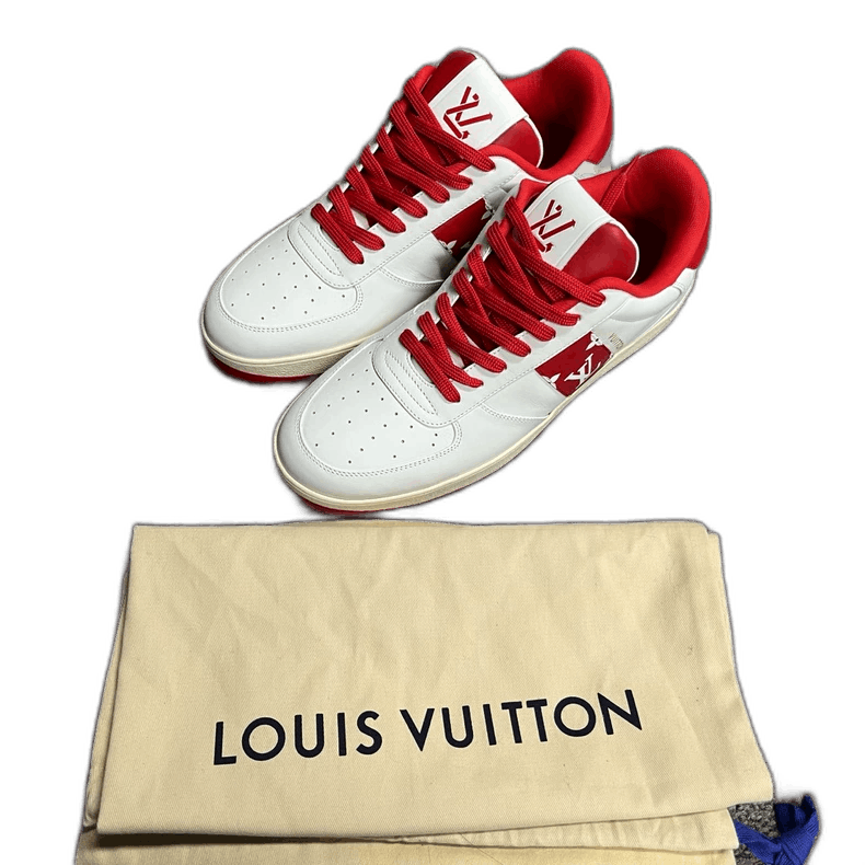 Louis Vuitton Louis Vuitton Red and White Low Top Sneakers Size US 6.5 / EU 39-40 - 1 Thumbnail