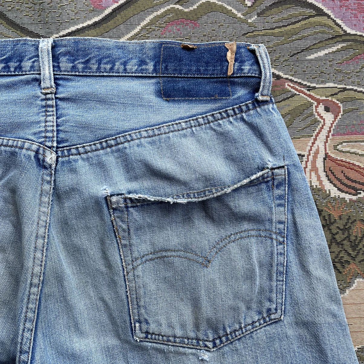 Levi's Thrashed Vintage Levi's 501 Rindem Button 6 Distressed Jeans Size US 34 / EU 50 - 14 Thumbnail