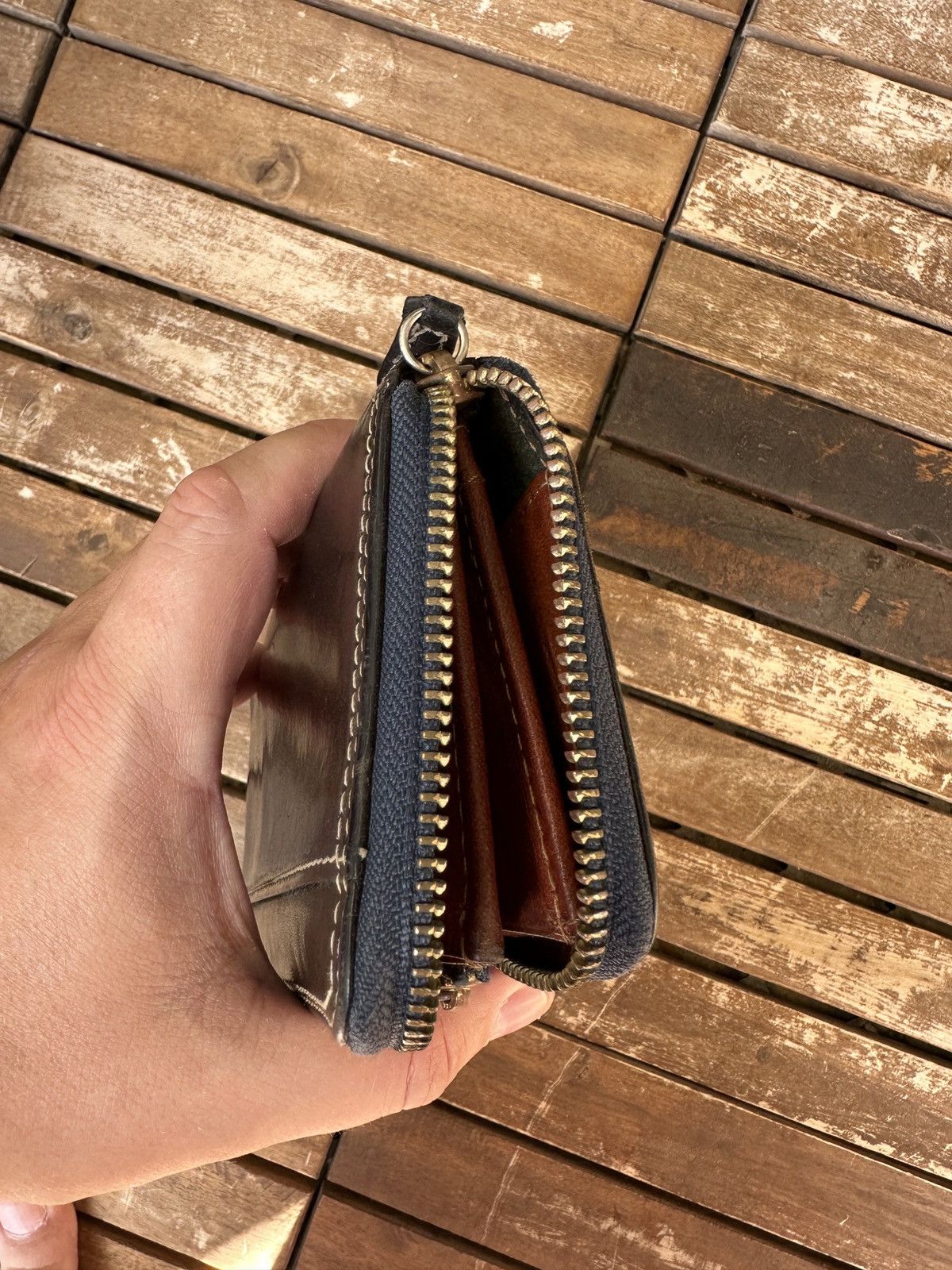 Japanese Brand NELD Leather Zip Wallet Japan Handmade Size ONE SIZE - 8 Thumbnail