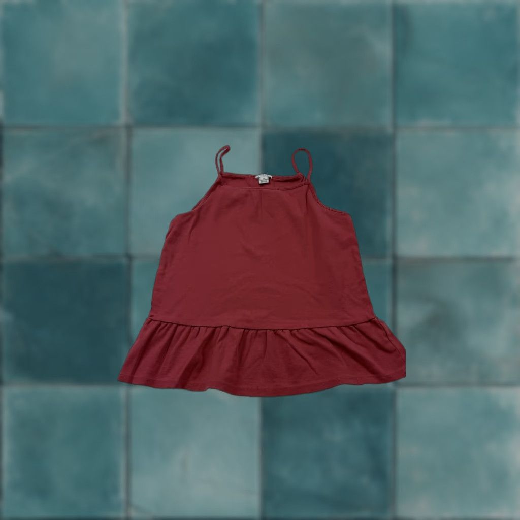 J.Crew VINTAGE J.Crew Shirt Womens XS Mauve Ruffle Hem Peplum Camisole Tank 100% Cotton J2985 Size XS / US 0-2 / IT 36-38 - 1 Thumbnail