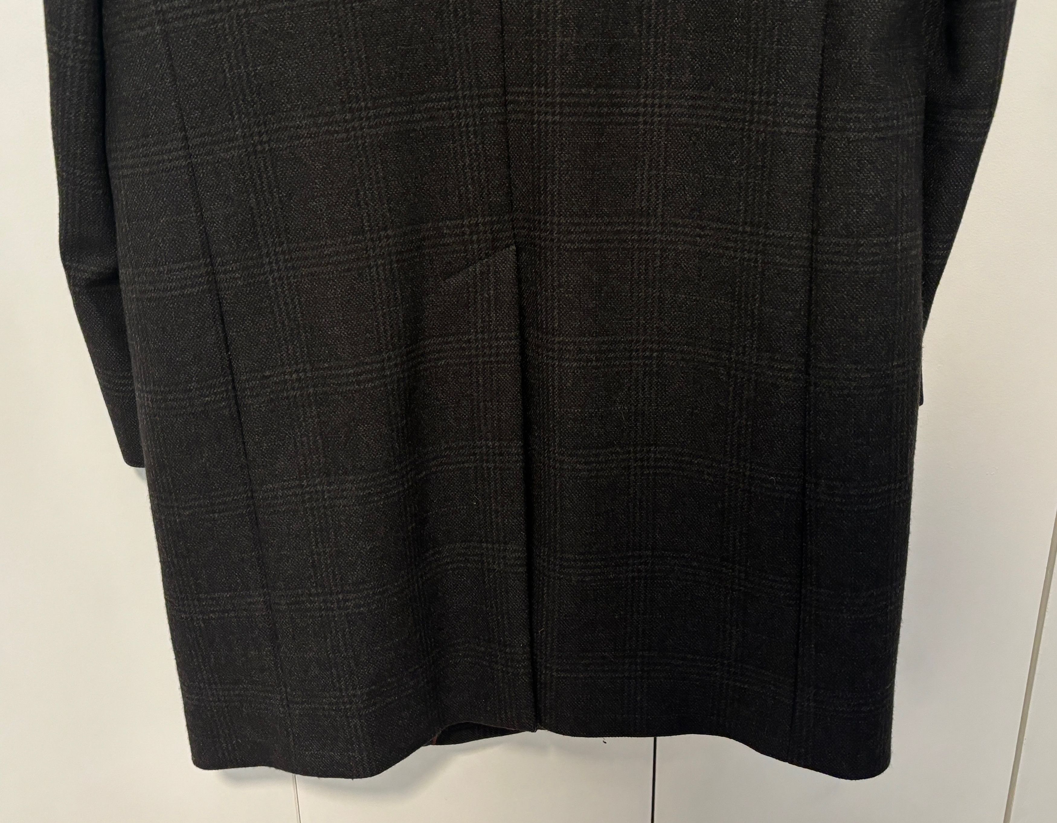 Brooks Brothers Plaid Chesterfield Overcoat Topcoat, Wool, Velvet; 38 -40 Size US M / EU 48-50 / 2 - 7 Thumbnail
