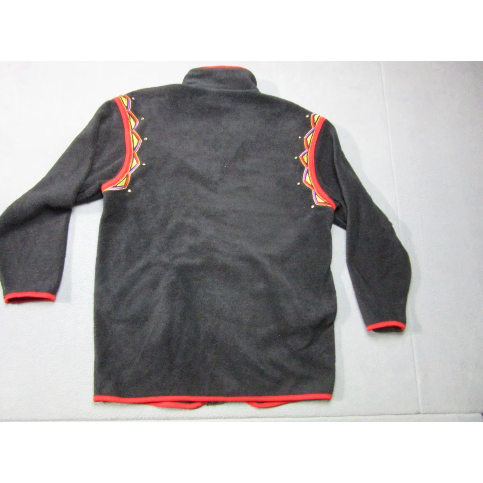 Bob Mackie VINTAGE Bob Mackie Jacket Womens Small Black Red Wearable Art Embroidered Full Zip Vtg Size S / US 4 / IT 40 - 6 Thumbnail