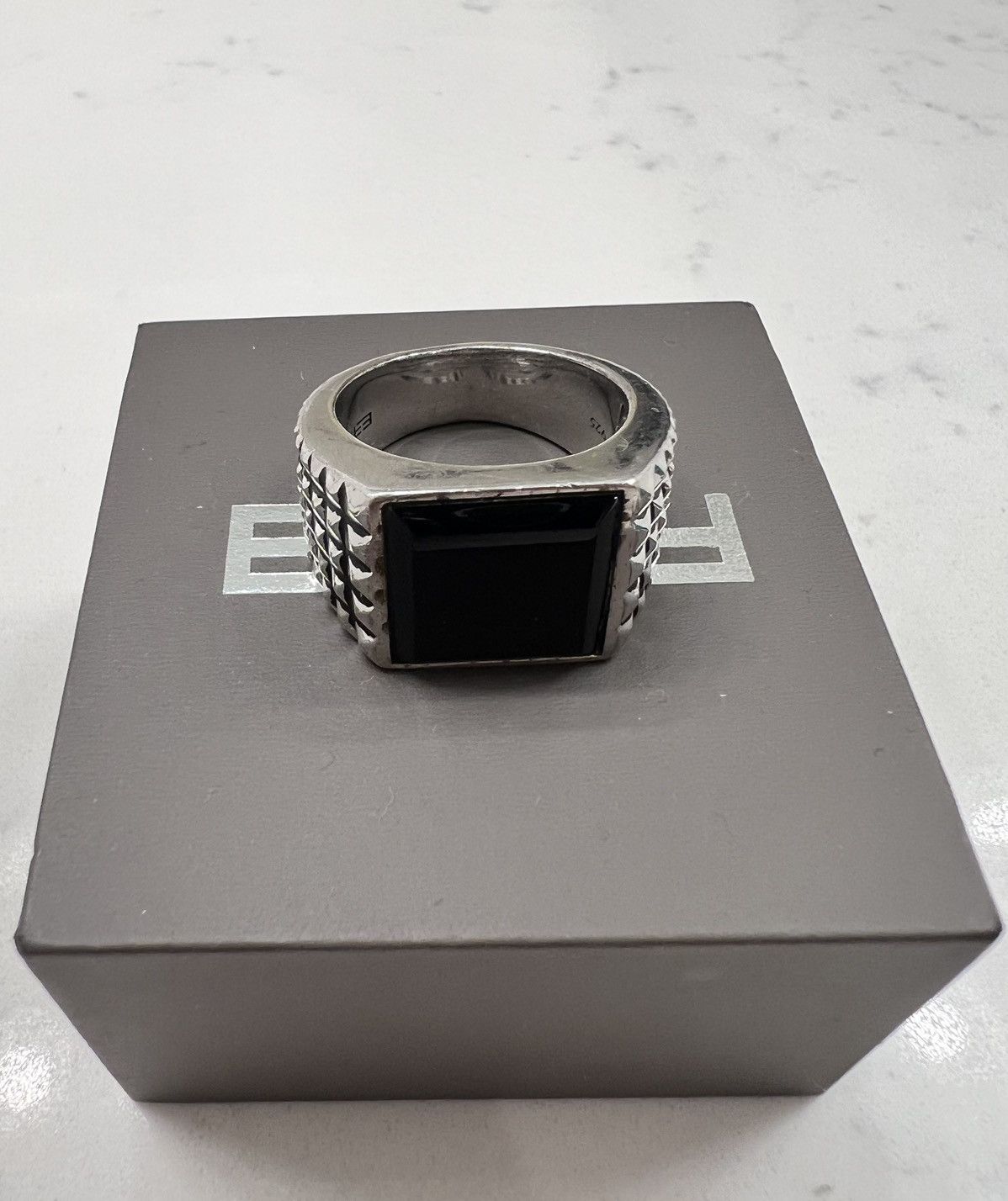 Designer × Jewelry Effy 925 Sterling Silver & Onyx Statement Ring Size ONE SIZE - 10 Thumbnail