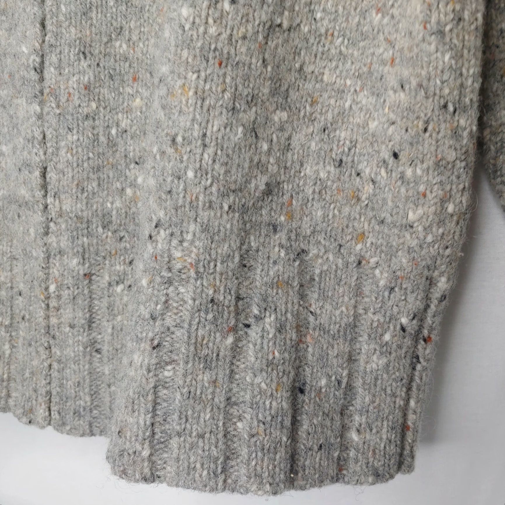Willi Smith VINTAGE Willi Smith Sweater Women XL Cropped Zip Up Cardigan Knit Mohair Lambswool Gray Natural Size XL / US 12-14 / IT 48-50 - 3 Thumbnail