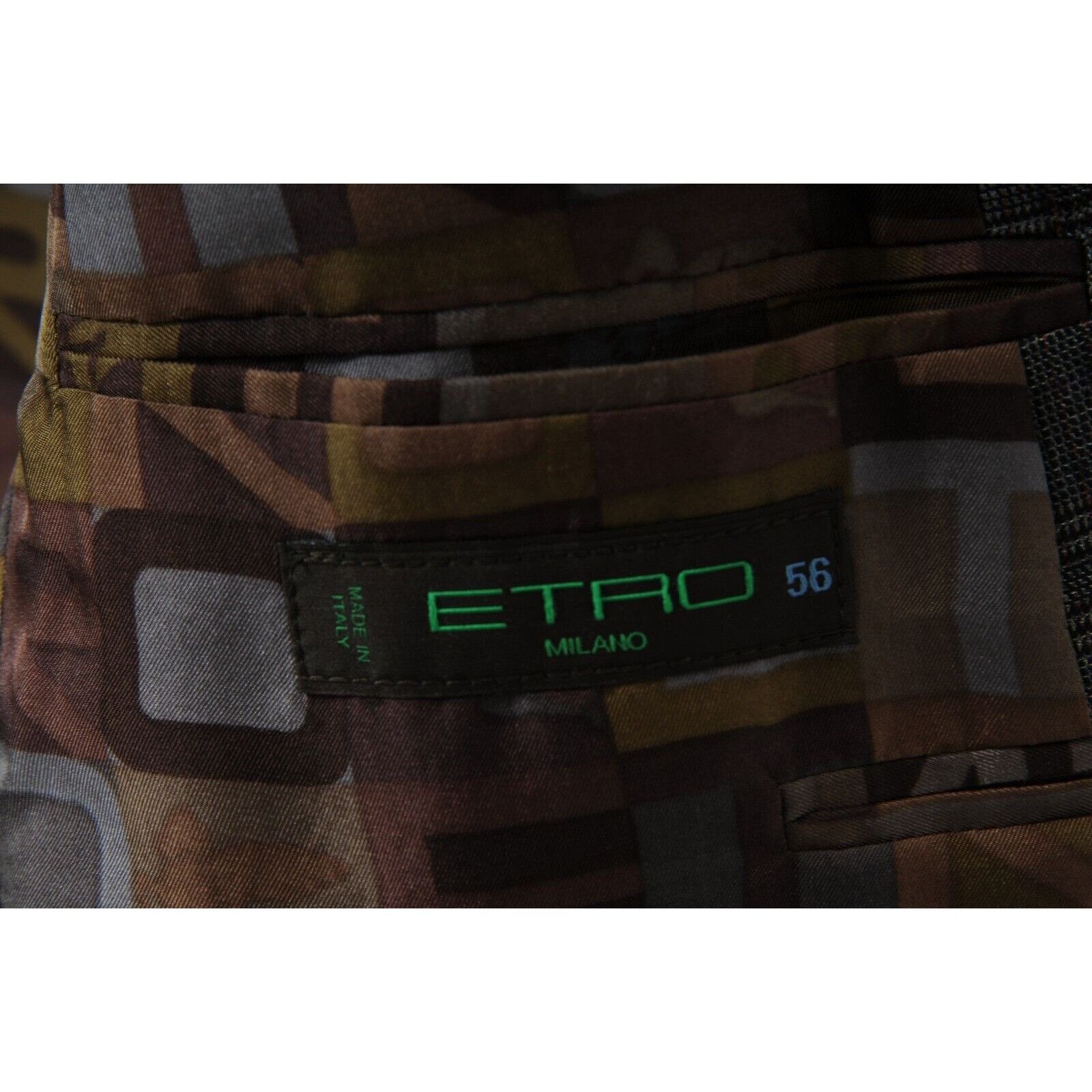 Etro Houndstooth Jacket Gray Wool Blazer IT 56 Size 46R - 11 Thumbnail
