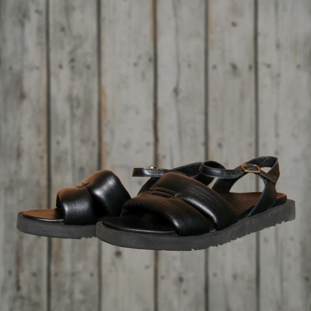 Vintage BUENO Black Leather Slingback Sandals US 8-8.5 39 EUR Buckle Women's Slingback Leather Sandal Women Shoes Size US 8.5 / IT 38.5 - 1 Thumbnail
