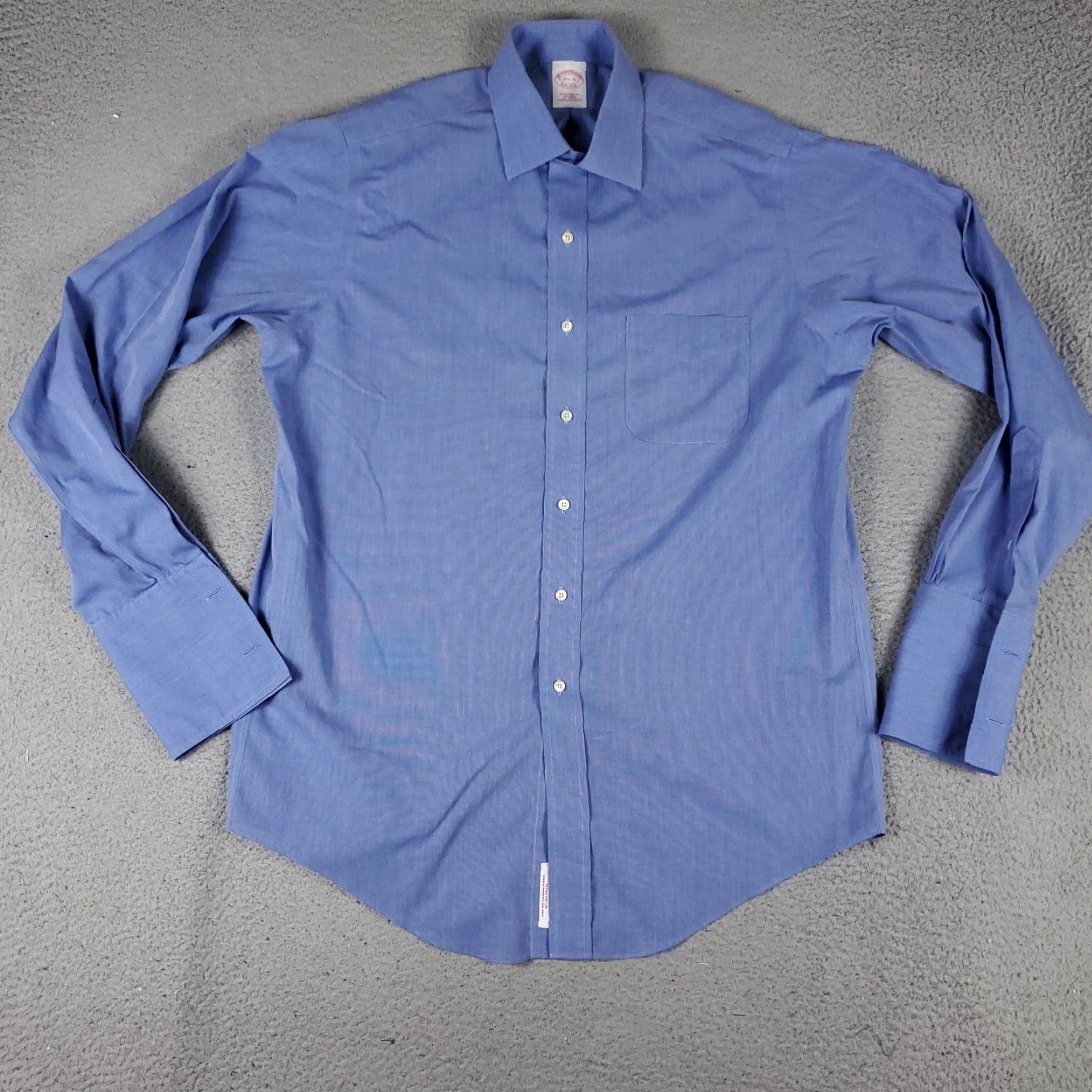 Brooks Brothers Vintage Brooks Brothers Dress Shirt Men Size 15.5 Blue Cotton French Cuff Business Casual Size 40R - 2 Thumbnail