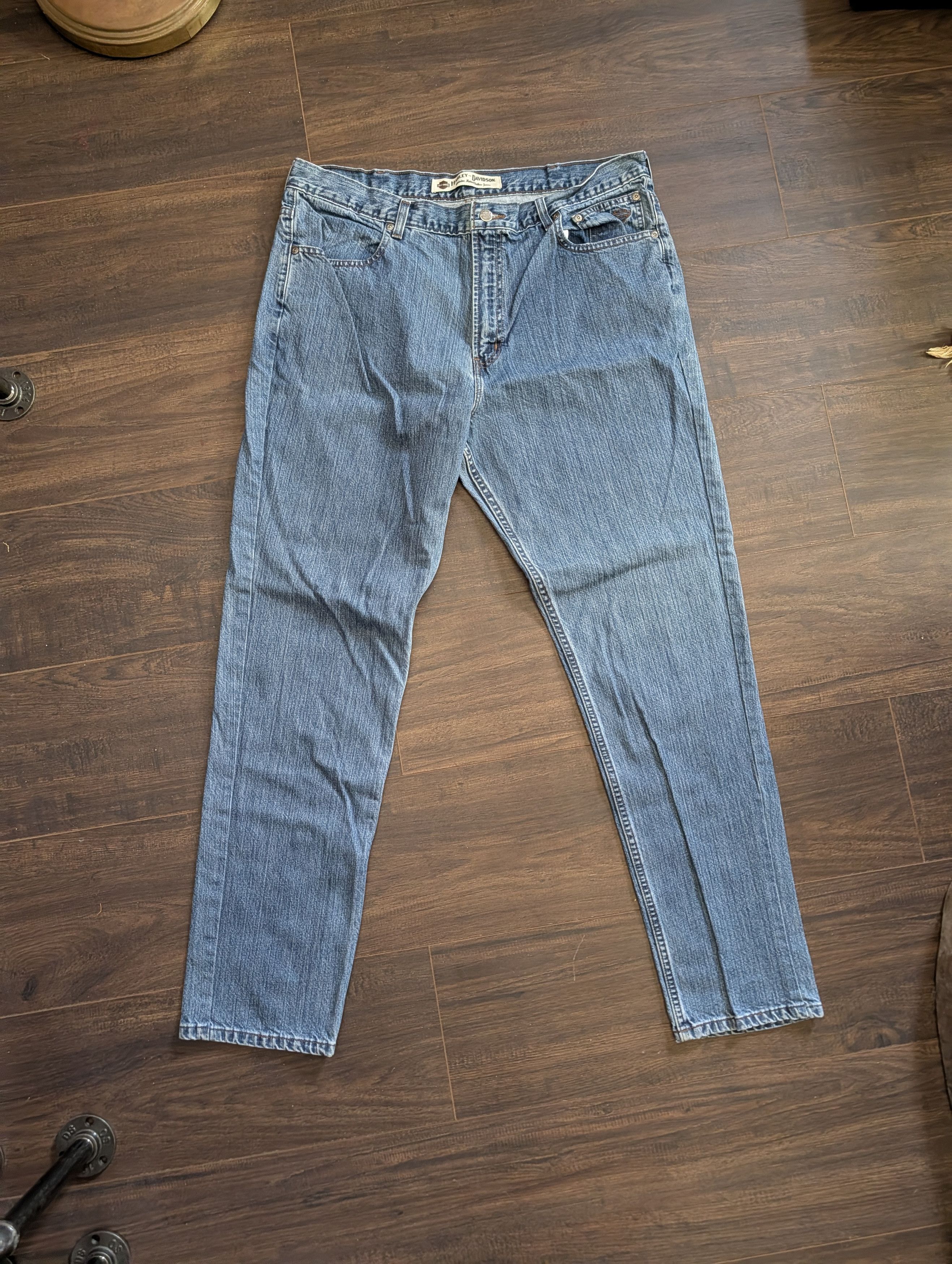 Harley Davidson Vintage blue denim branded tapered jeans 38 Size US 38 / EU 54 - 1 Thumbnail