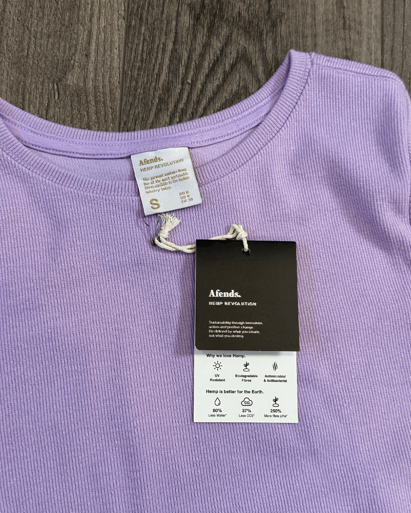 Afends Sample NWT Afends - Faith - Hemp Ribbed Purple T-Shirt Small Size S / US 4 / IT 40 - 2 Thumbnail