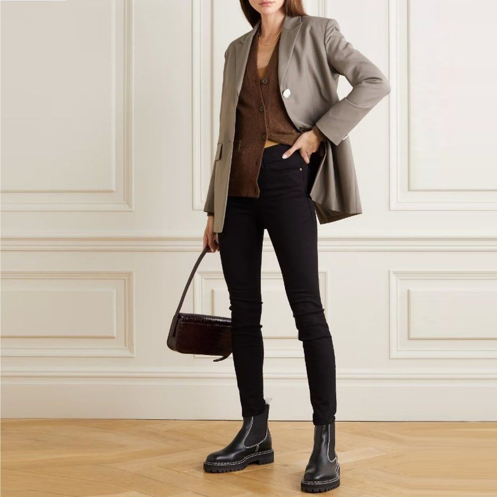Frame FRAME Le Skinny de Jeanne Mid-Rise Black Jeans Size 27 Size 27" / US 4 / IT 40 - 1 Thumbnail