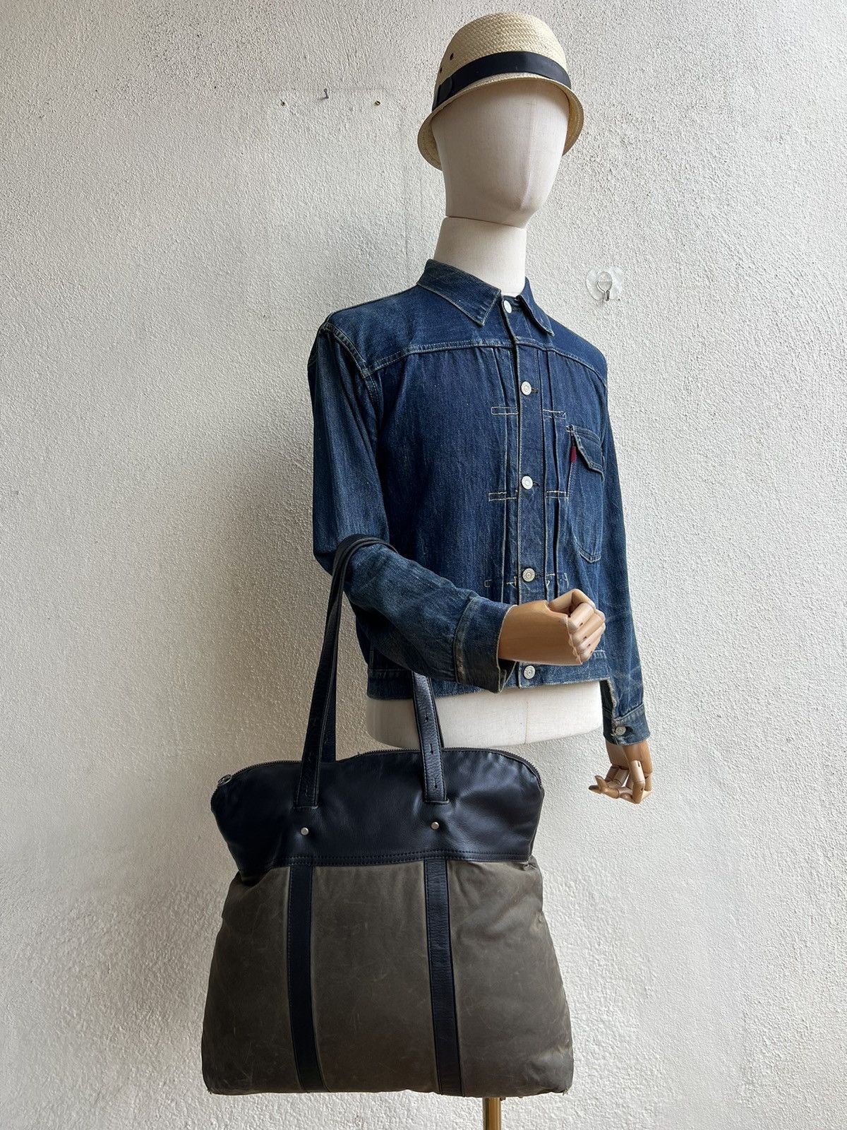 Billykirk Vintage Billykirk Handmade Distress Waxed Canvas Leather Bag Size ONE SIZE - 22 Thumbnail