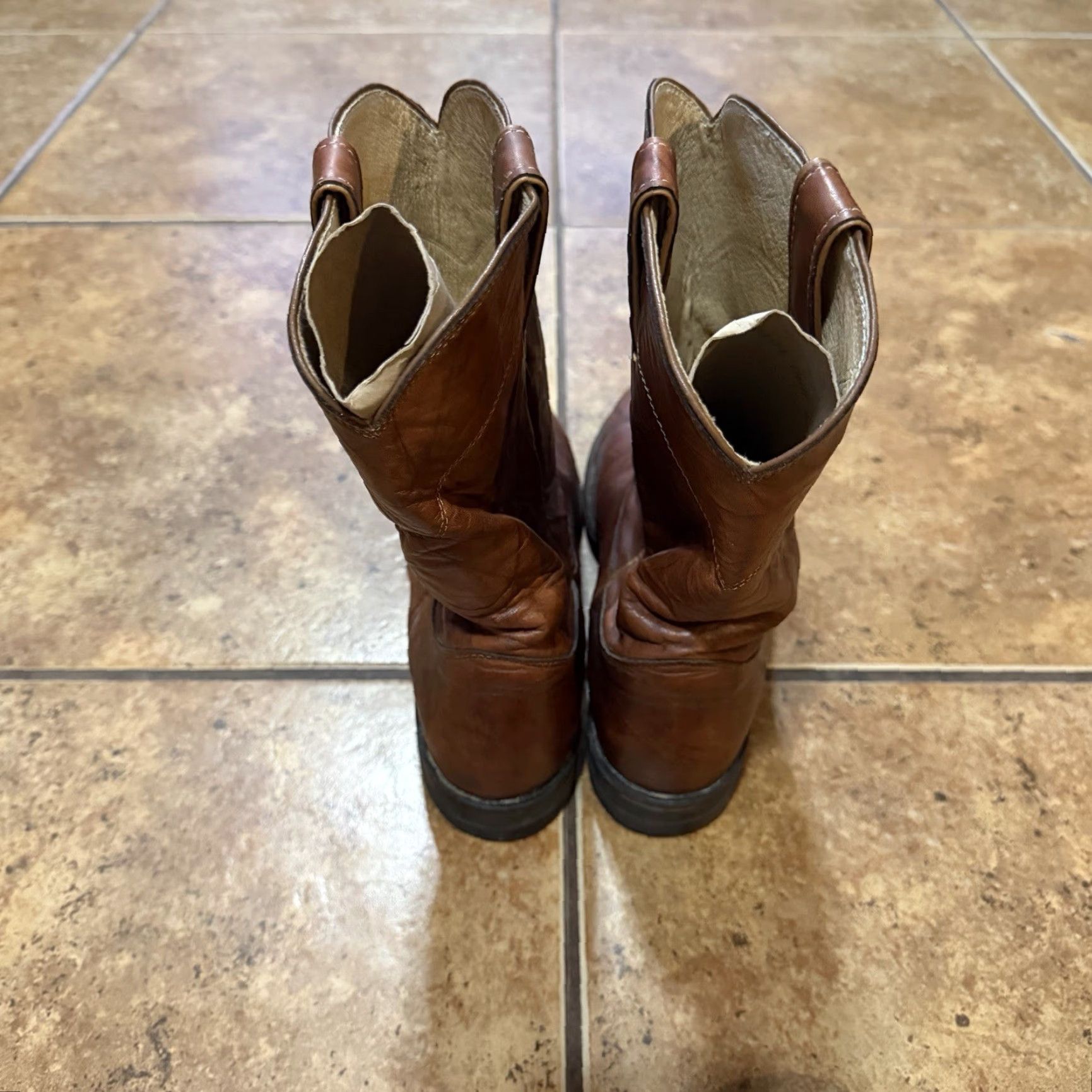 Justin Boots Justin Boots Deerlite Marbled Roper Western Boots 3163 Brown Leather Mens Size 10 B Size US 10 / EU 43 - 6 Thumbnail