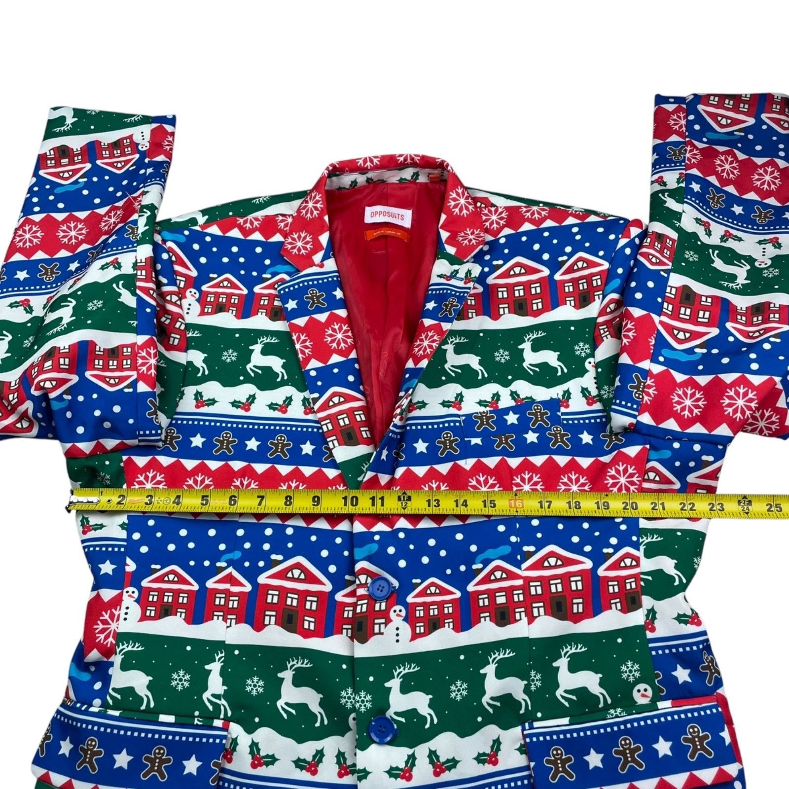 Other OppoSuits Men's Ugly Christmas 2-Button Blazer Red/Blue/Gree Size 46R - 8 Thumbnail