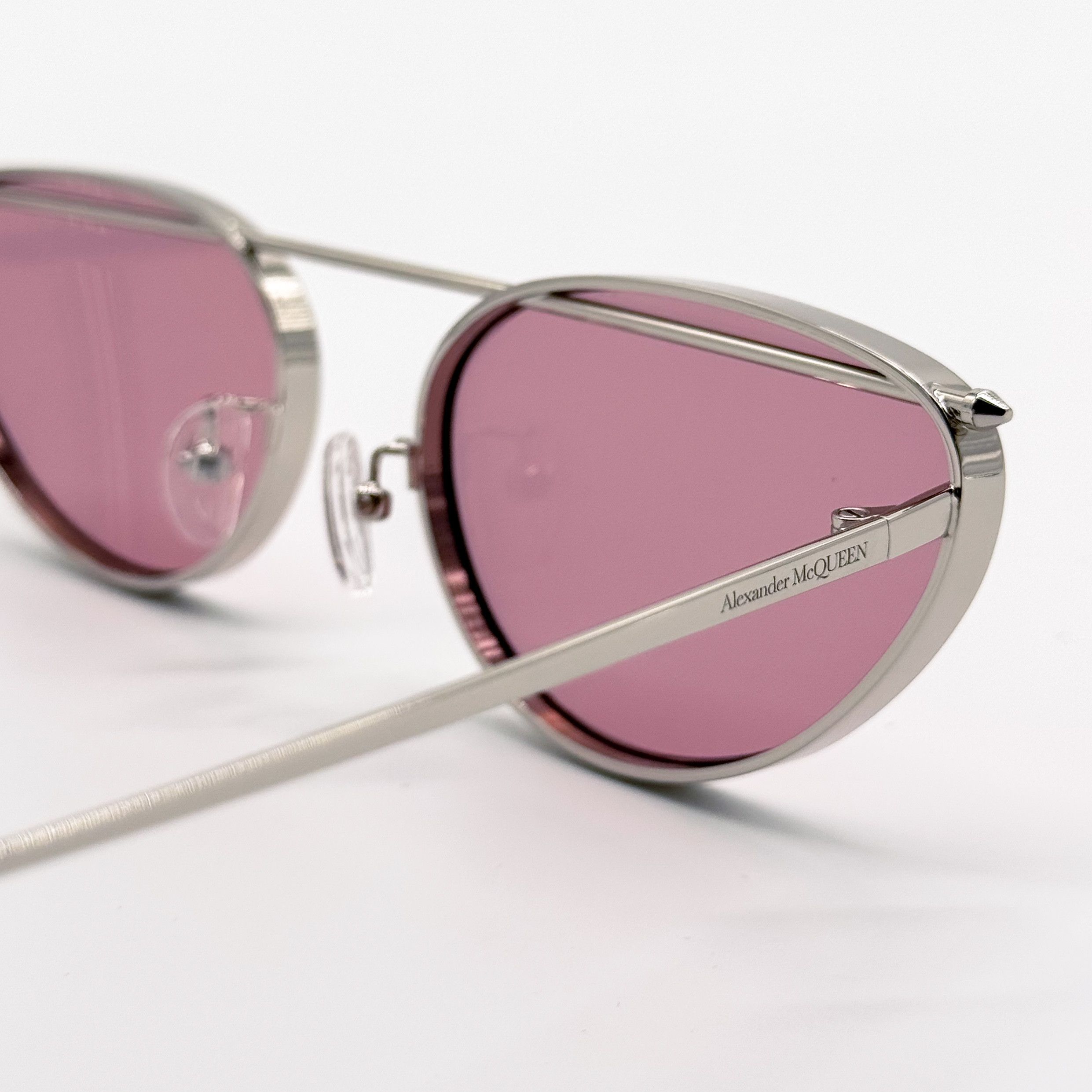 Alexander McQueen NEW ALEXANDER MCQUEEN AM0424S 003 SILVER WOMAN SUNGLASSES Size ONE SIZE - 9 Thumbnail