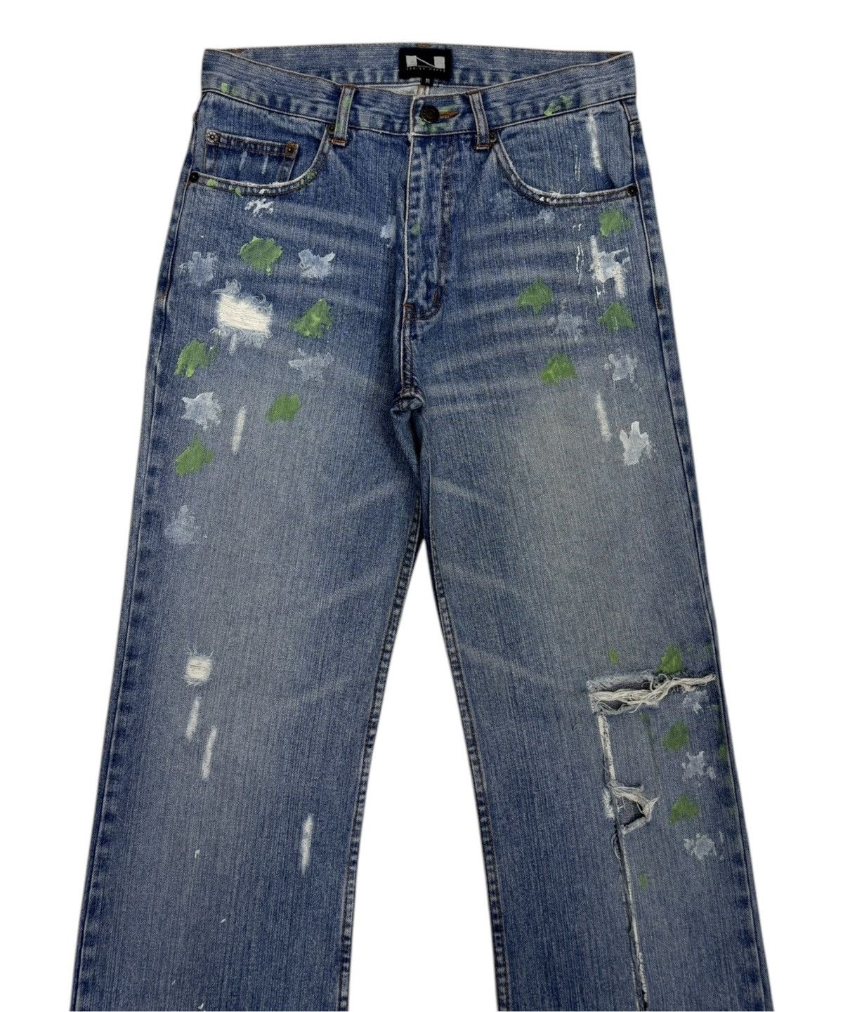 Hysteric Glamour × KMRii × Yasuyuki Ishii 🔥FLARE RIPPED💥90s NYLAUS CREW DESIGN WORKS FLARE JEANS Size US 30 / EU 46 - 5 Thumbnail