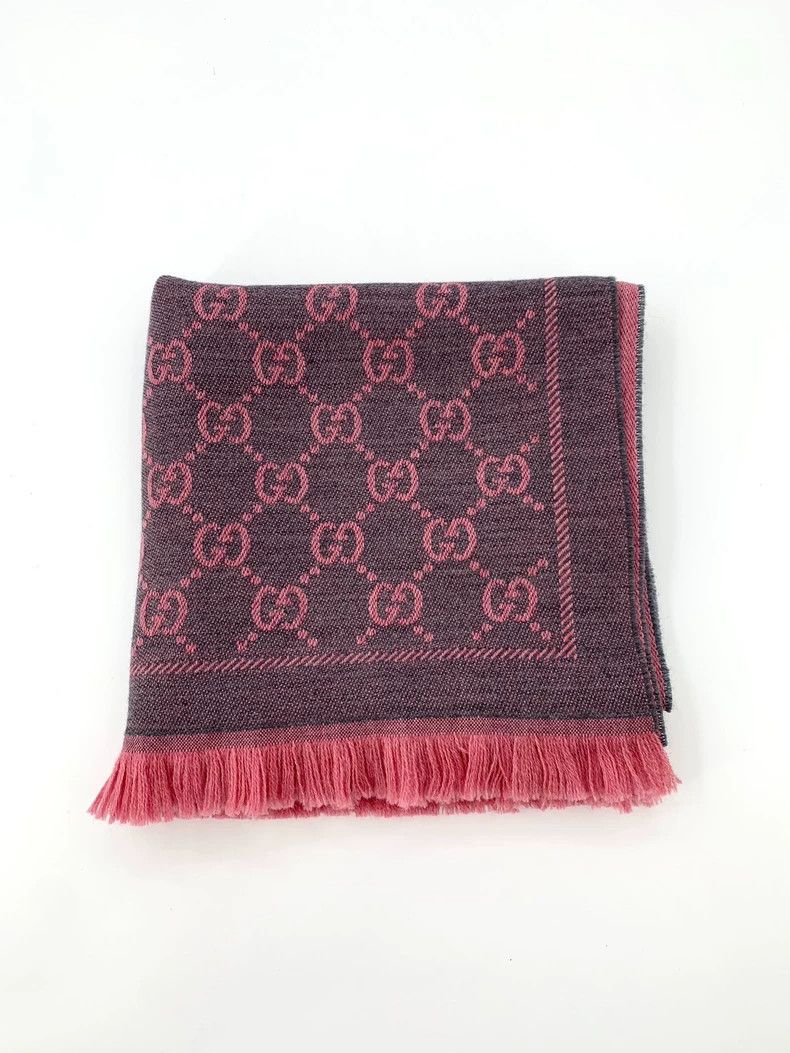 Gucci Gucci Gray and pink color block logo double G full print do Size ONE SIZE - 1 Thumbnail