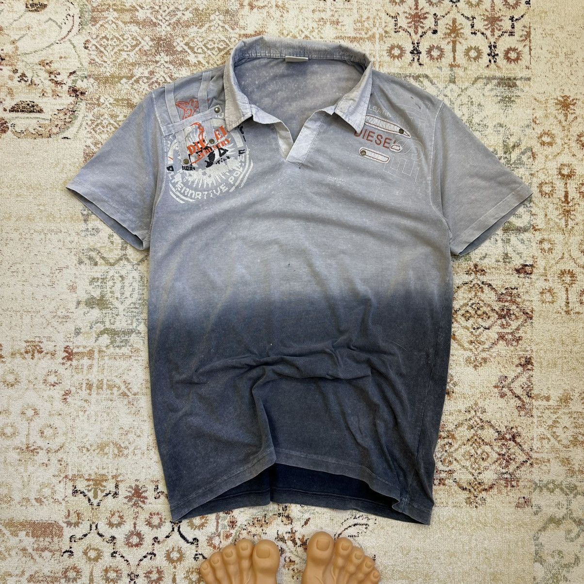 Diesel × Vintage Vintage Diesel Polo Grunge Tie Dye Avantgarde Rare Size US XXL / EU 58 / 5 - 1 Thumbnail