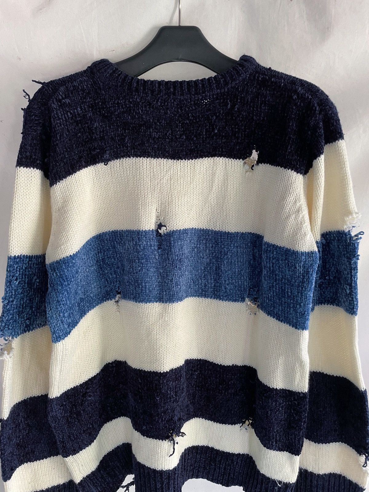 14th Addiction AVAIL JAPANESE BRAND GRUNGE DISTRESSED STRIPED KNIT Size US M / EU 48-50 / 2 - 10 Thumbnail