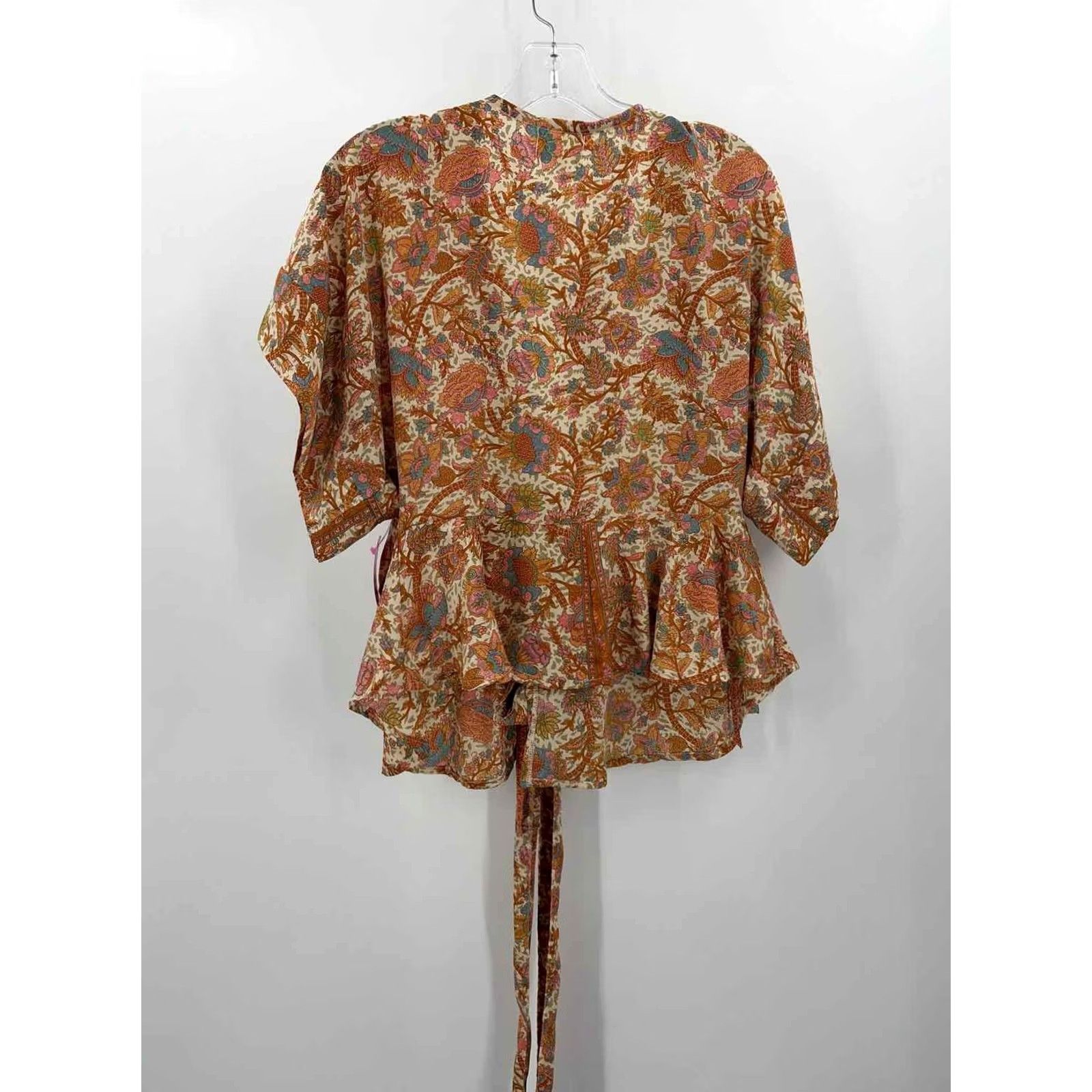 Sperry Perry Walker Orange Wrap Blouse Size 1 Pre-Owned Size XS / US 0-2 / IT 36-38 - 3 Thumbnail