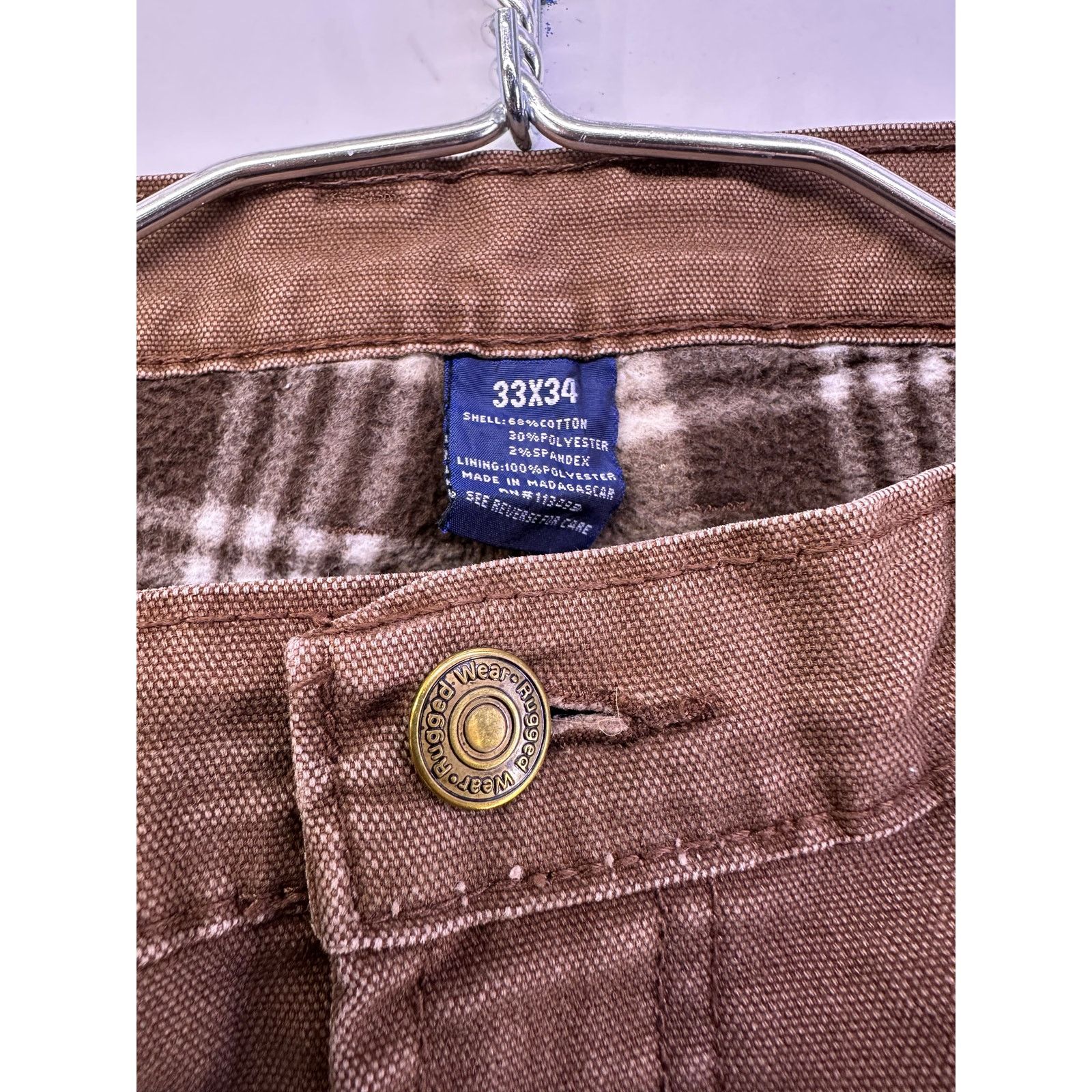 Wrangler Wrangler Rugged Wear Cargo Insulated Brown Jeans Size 33x34 Size US 33 - 7 Thumbnail