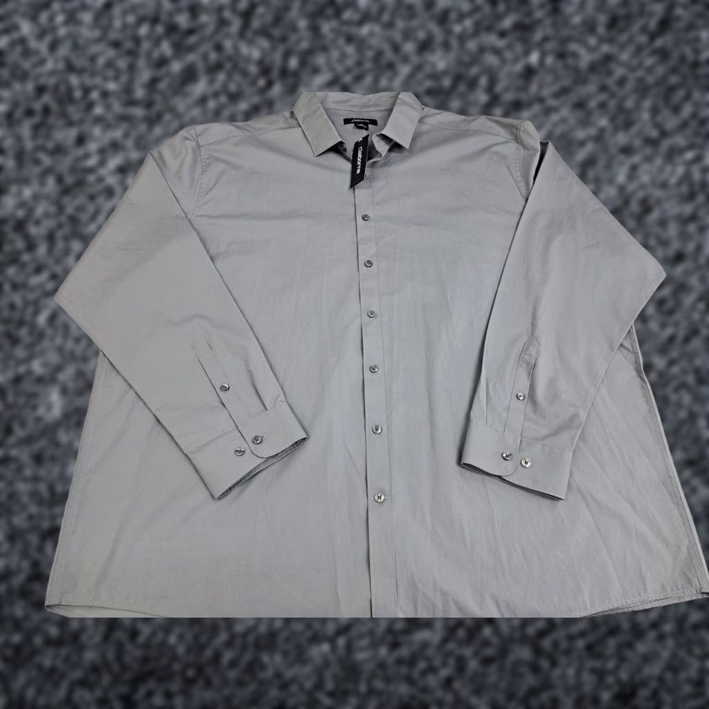 Liz Claiborne Liz Claiborne Shirt Men XXL Long Sleeve Button Up Cotton Grey Regular Collar Button Up 2XL Casual Formal Workwear NWT Size US XXL / EU 58 / 5 - 1 Thumbnail