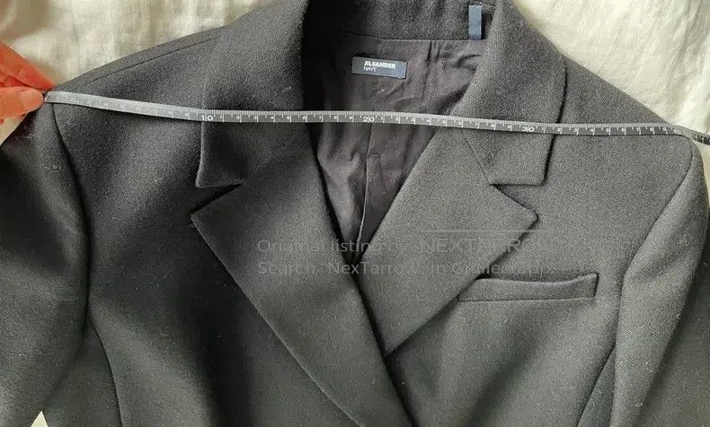Jil Sander Jil Sander Navy Blue Black Double-breasted Suit Jacket Size 36S - 8 Thumbnail