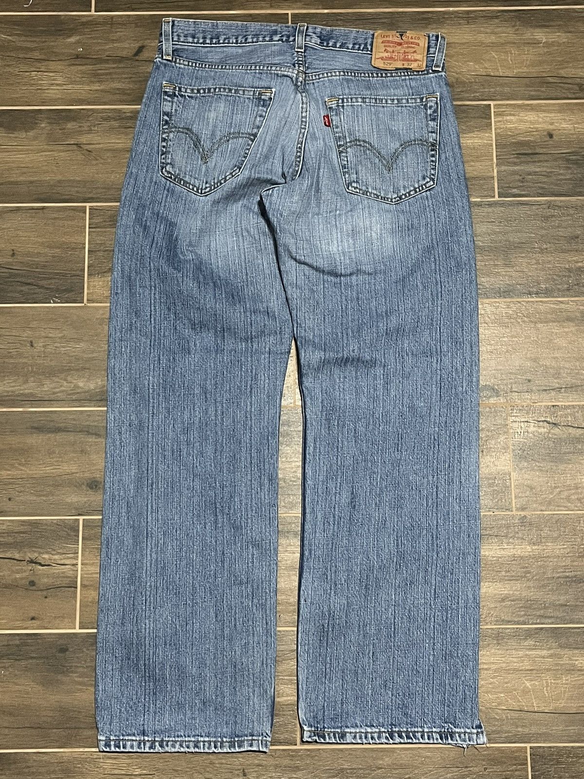 Jean × Levi's × Vintage Vintage Distressed Levis Light Wash Jeans Levi's 529 Denim Size US 32 / EU 48 - 4 Thumbnail