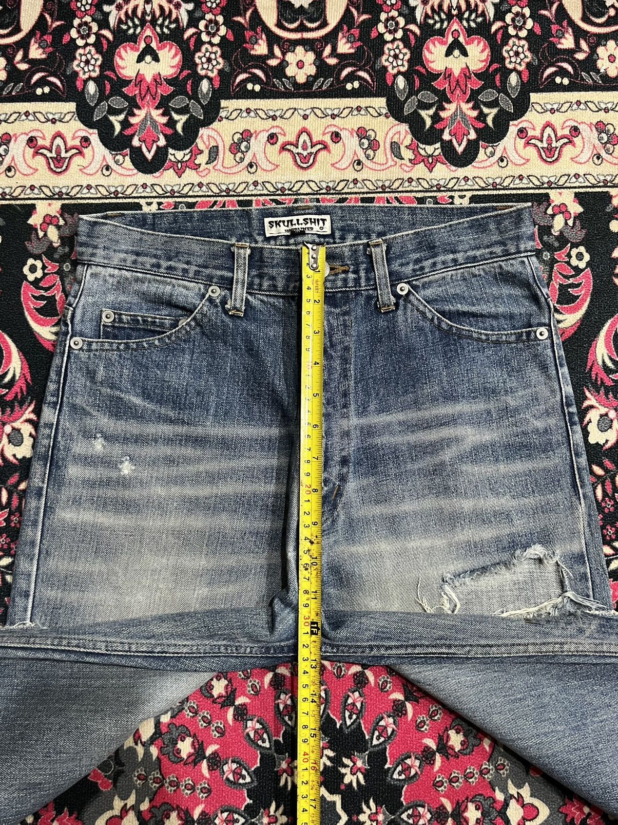 Japanese Brand Japanese Brand Skullshit Hardliner Knee Patch Blue Jeans Size US 29 - 14 Thumbnail