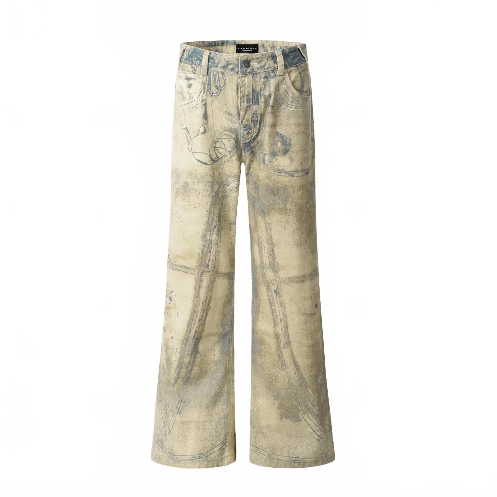 Japanese Brand Beige Wide Leg Casual Pants, Baggy Relaxed Fit Pants Size US 32 / EU 48 - 5 Thumbnail