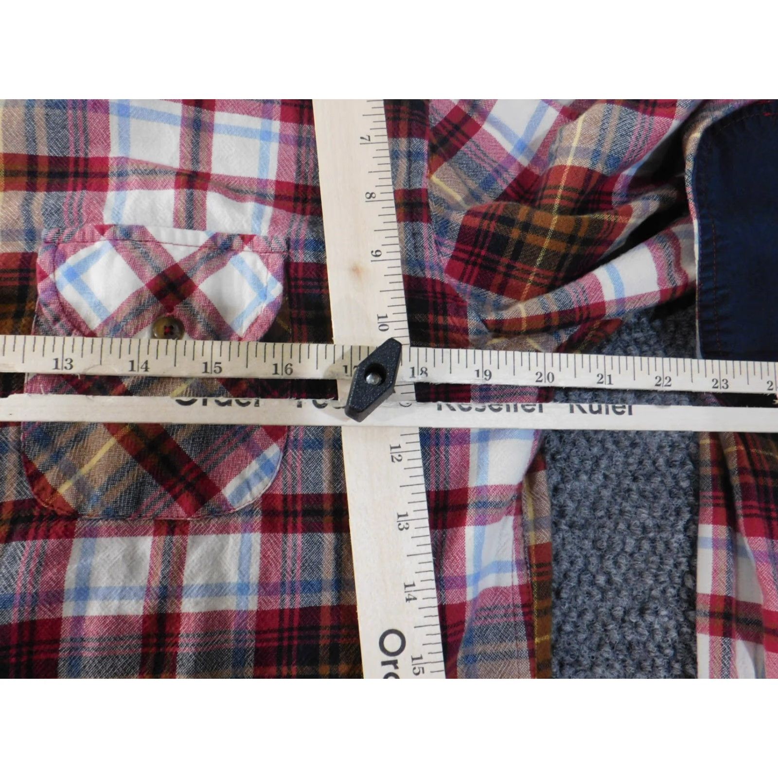 Zara Zara Mens Shirt L Red Plaid Button-Up Retro Casual Knit Cotton Long Sleeve with Pockets Size US L / EU 52-54 / 3 - 4 Thumbnail