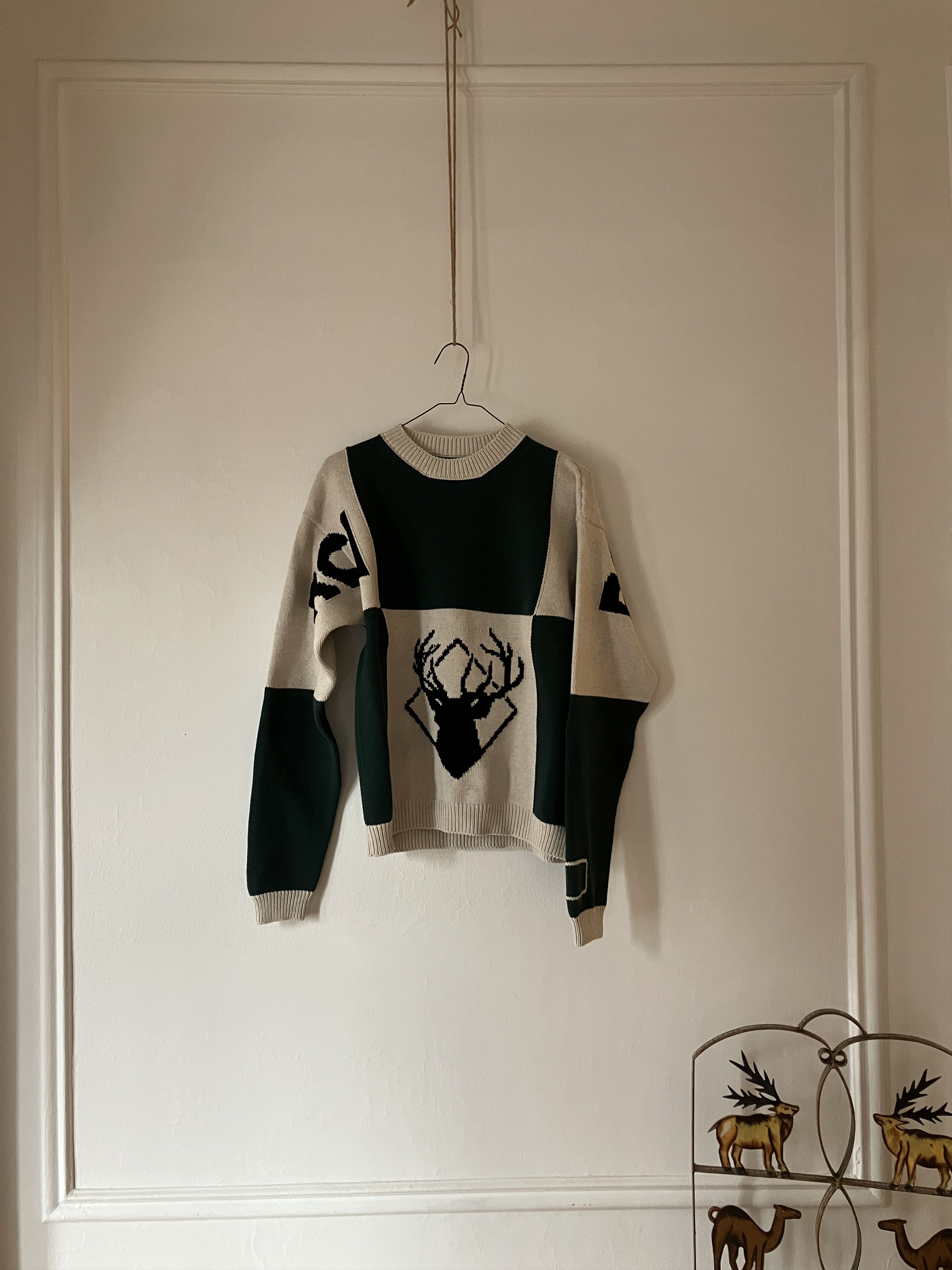 Reese Cooper Reese Cooper Checked Deer Sweater Size US S / EU 44-46 / 1 - 1 Thumbnail