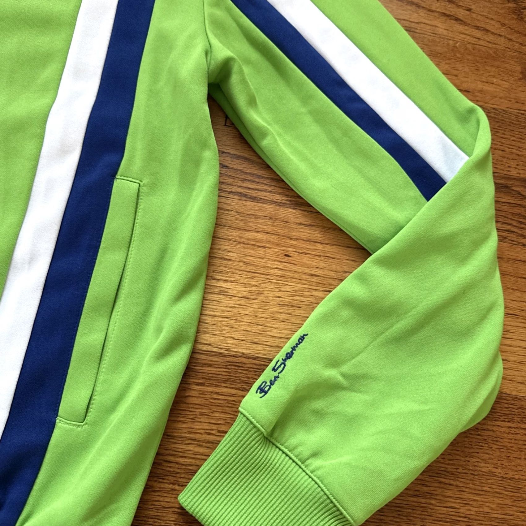 Ben Sherman Ben Sherman Track Jacket Mens Size L Green White Blue Full Zip Retro Block C24 Size US L / EU 52-54 / 3 - 2 Thumbnail