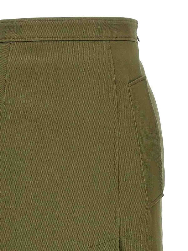 Alexander McQueen o1srvl11e0326 Gabardine Skirt in Green Size 27" / US 4 / IT 40 - 3 Thumbnail