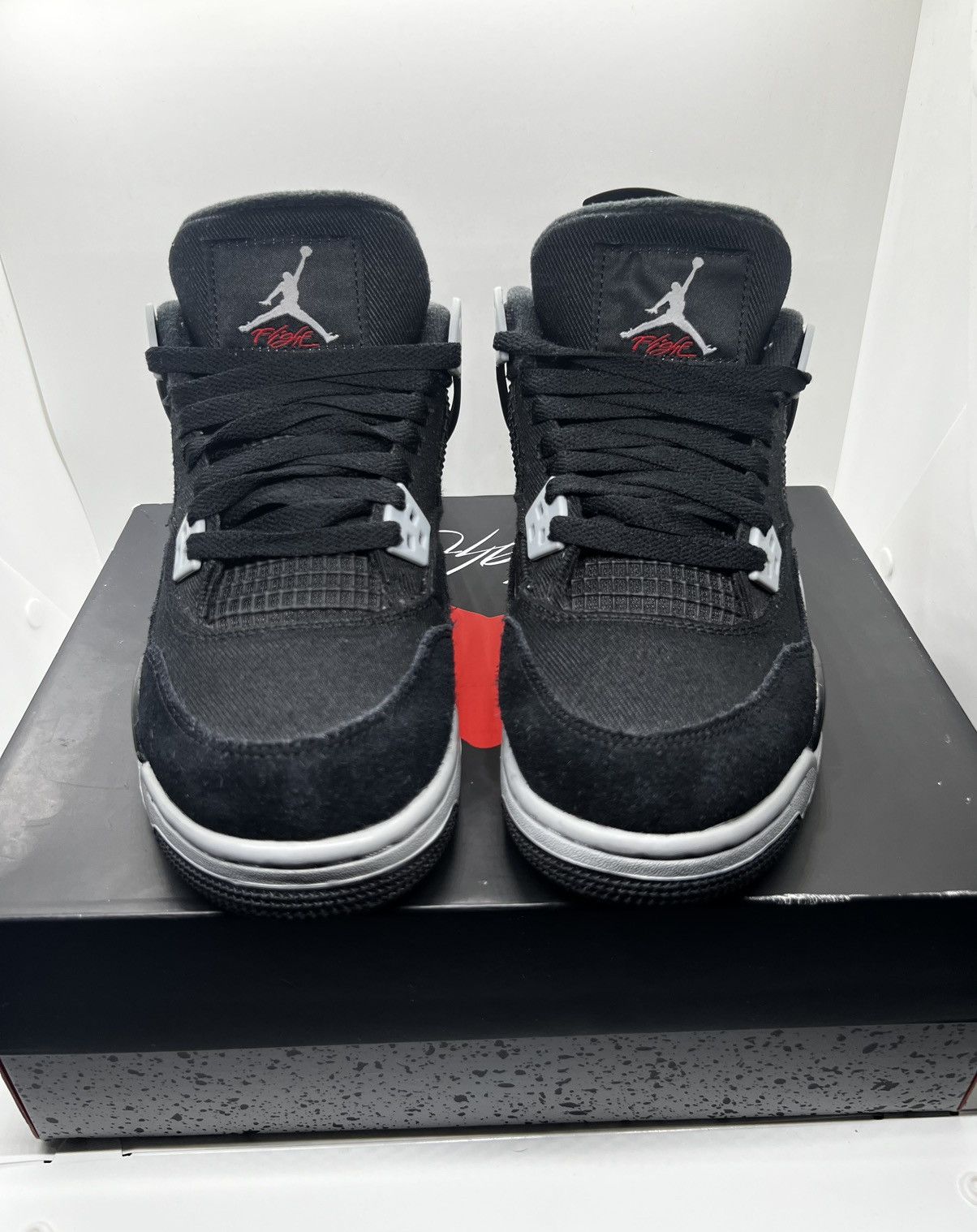 Jordan Brand Air Jordan 4 Retro SE Black Canvas (GS) Size US 7 / EU 40 - 1 Thumbnail