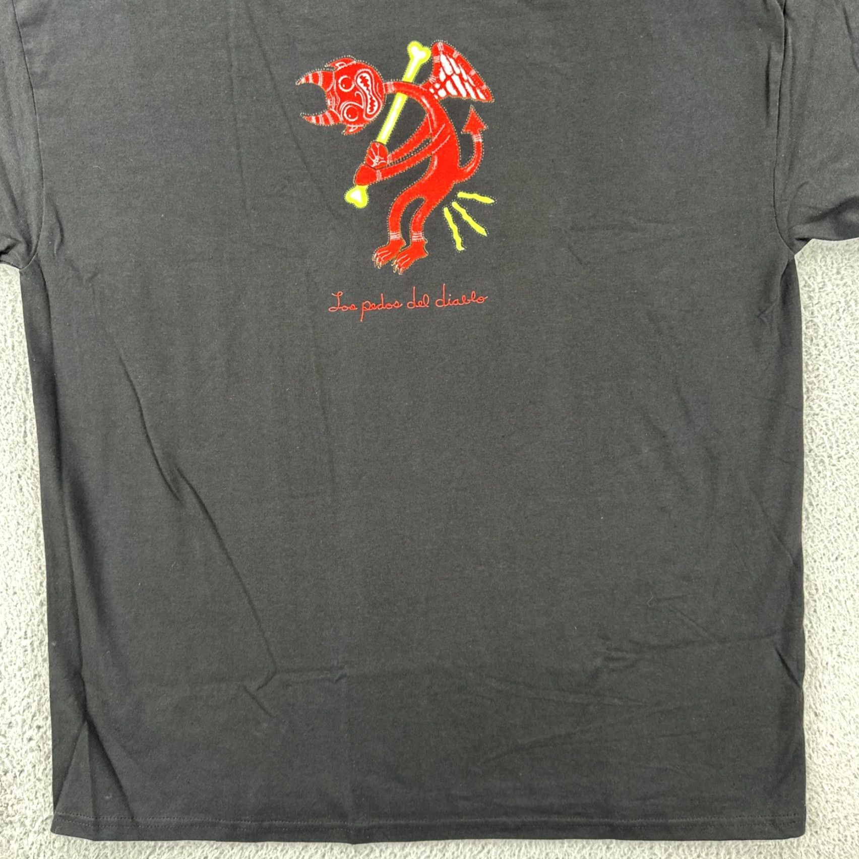 Hanes VINTAGE Hanes Beefy-T Mens XL Black T Shirt Los Pedos Del Diablo Devil Farts Tee Size US XL / EU 56 / 4 - 4 Thumbnail