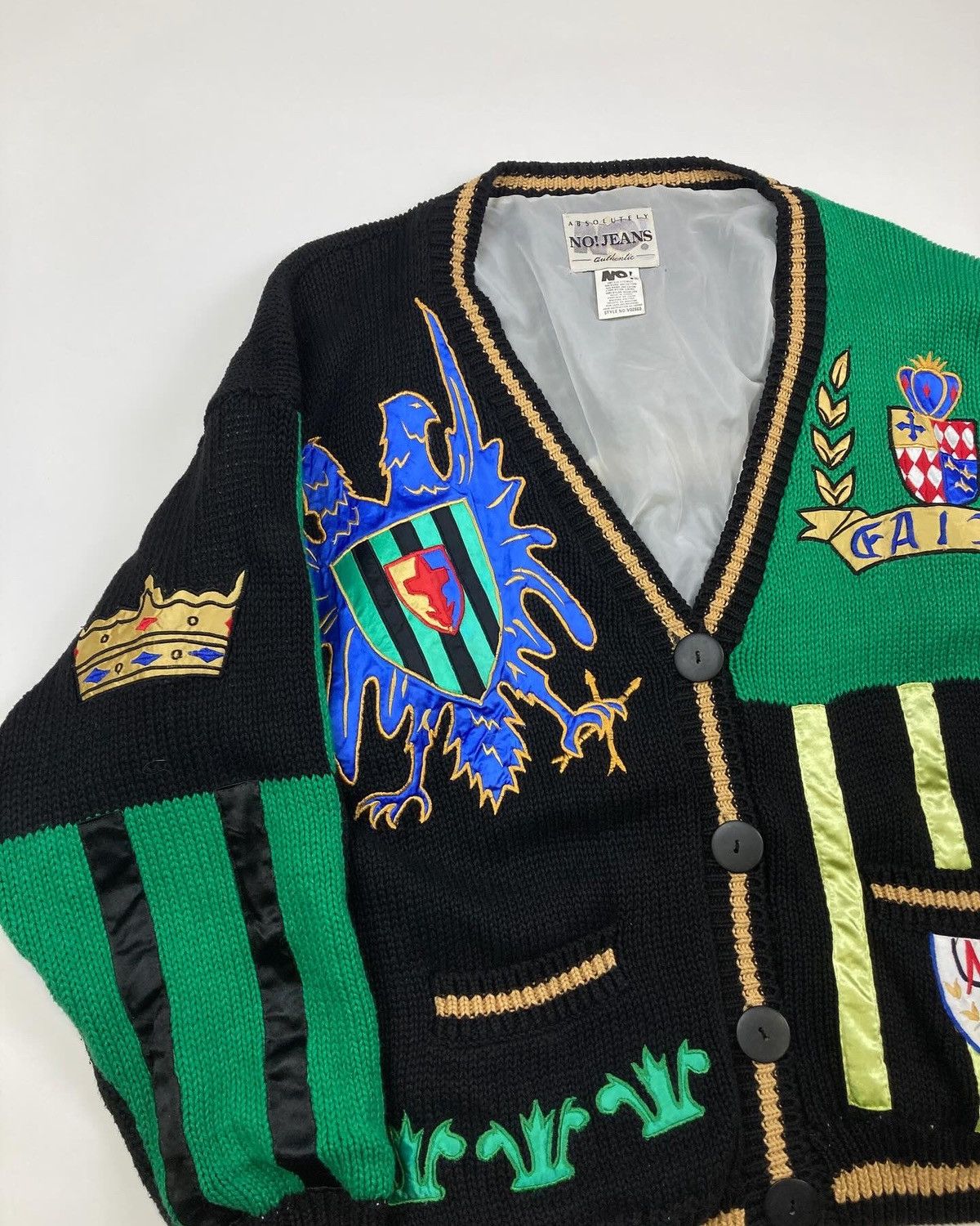 Japanese Brand Vintage rare No! Jeans patchwork cardigan japan suvenior Size US M / EU 48-50 / 2 - 3 Thumbnail