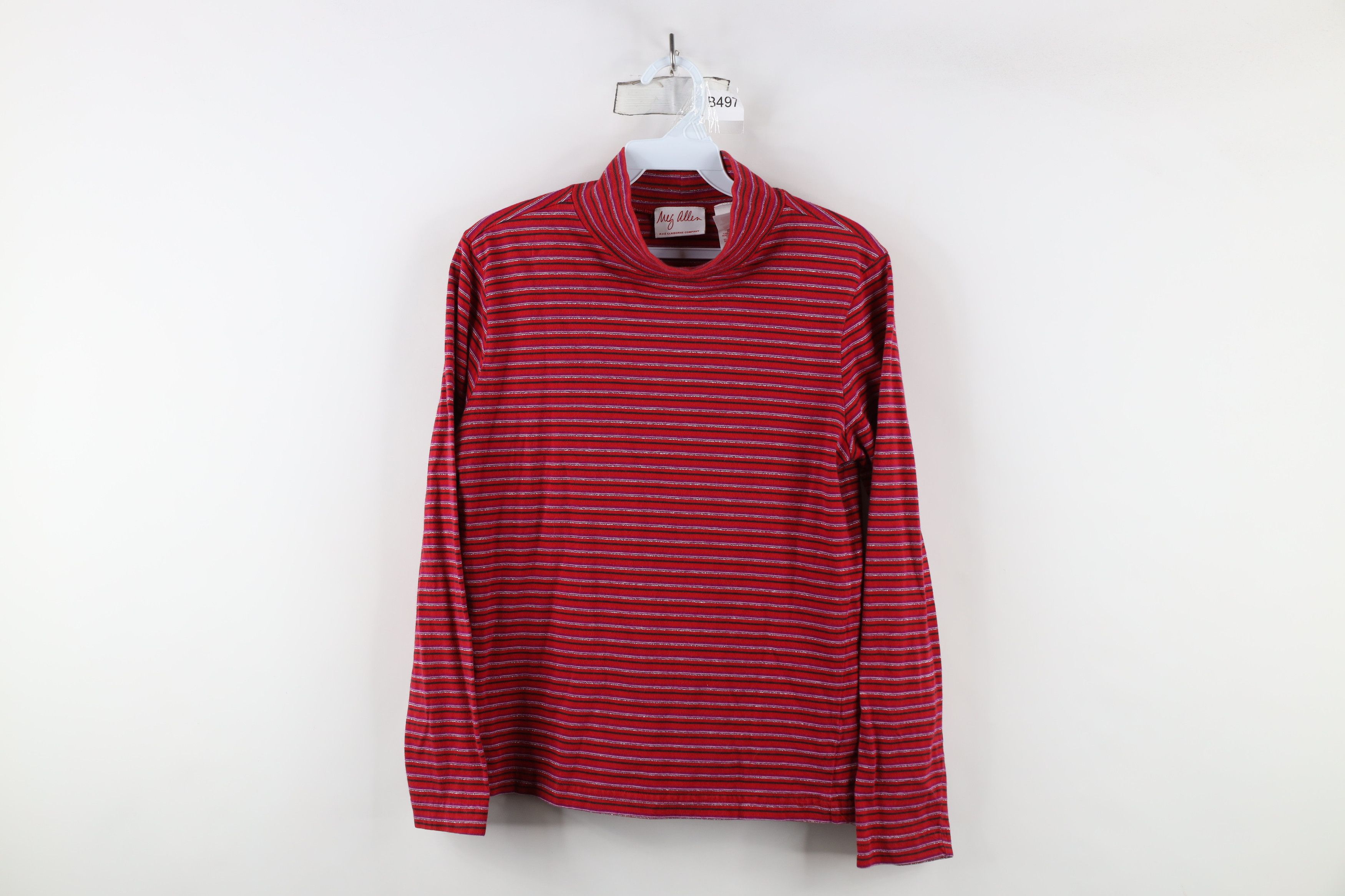 Vintage Vintage 90s Streetwear Striped Mock Neck Long Sleeve T-Shirt Size US S / EU 44-46 / 1 - 1 Thumbnail